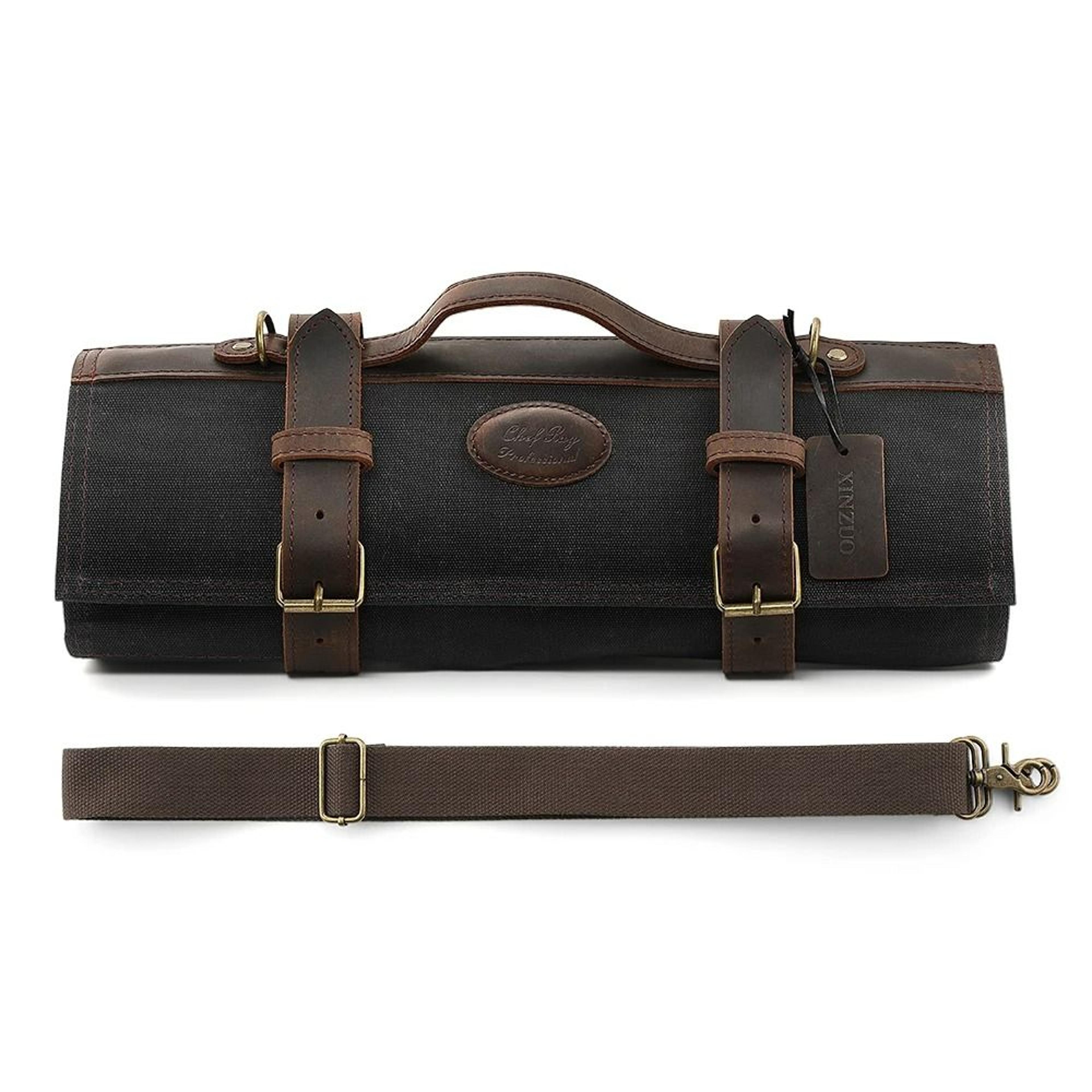 Thickened Canvas Foldable Chef Knife Roll Bag 7