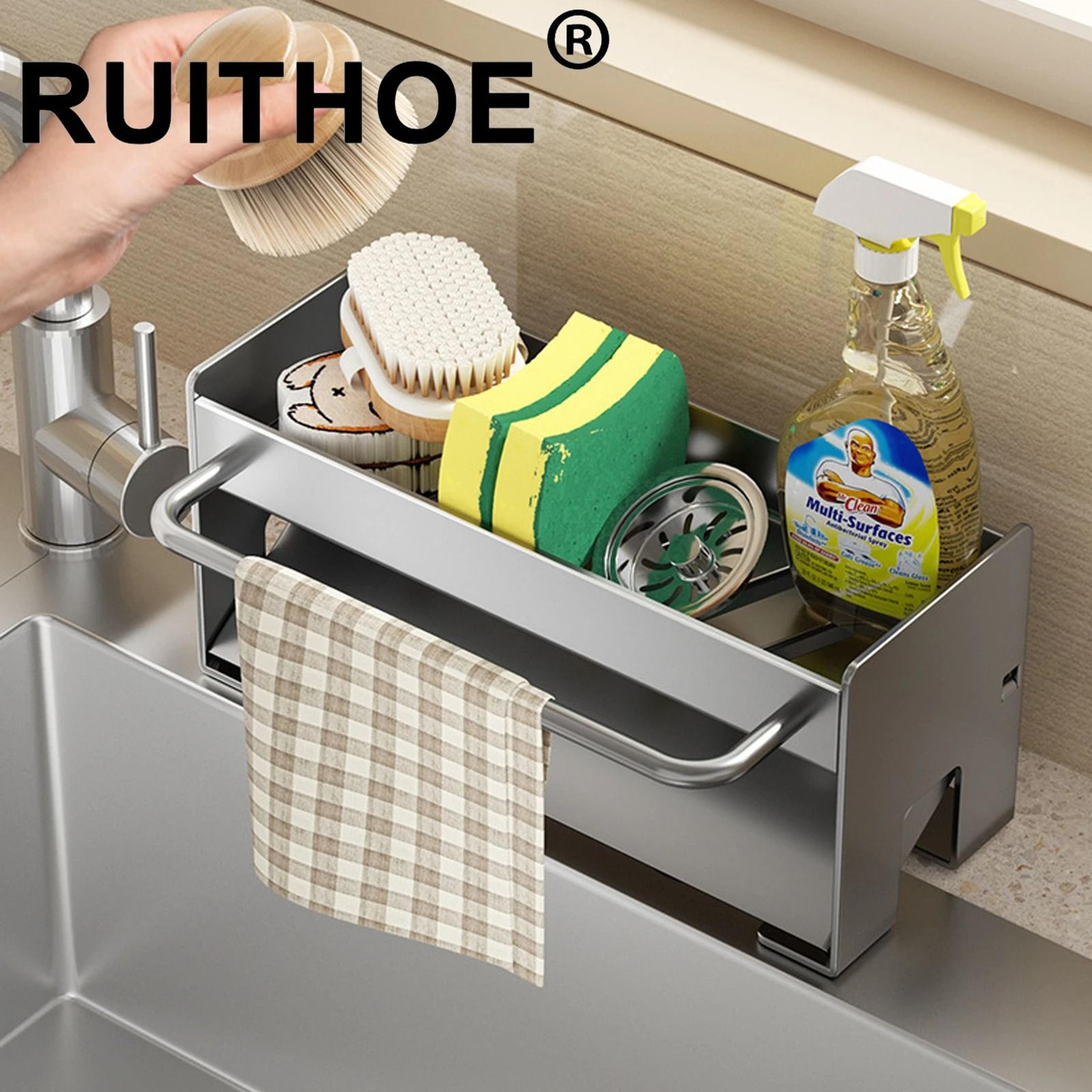 carbon steel sink drain rack & sponge holder