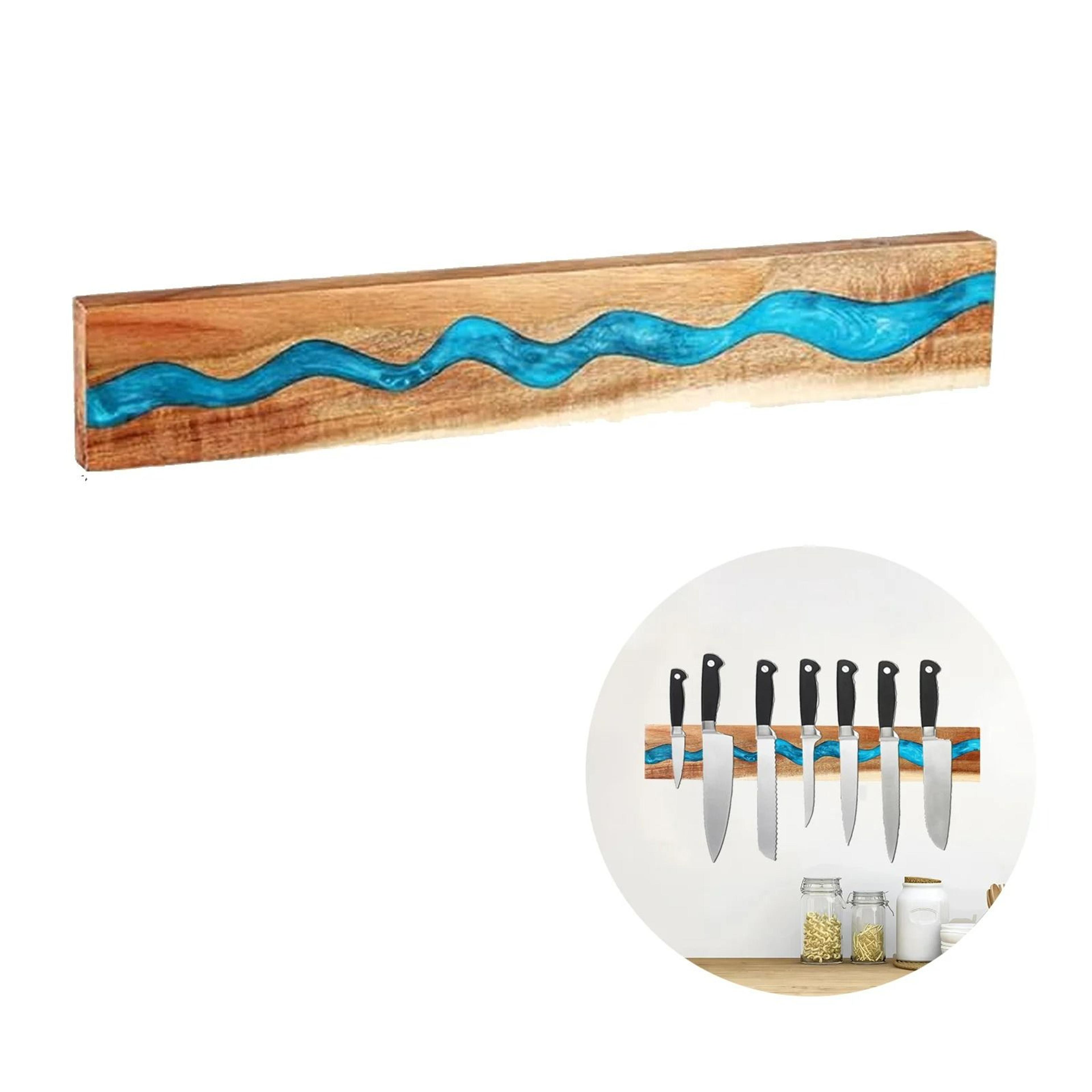 Premium Resin Wooden Magnetic Knife Strip And Kitchen Utensil Organizer 1