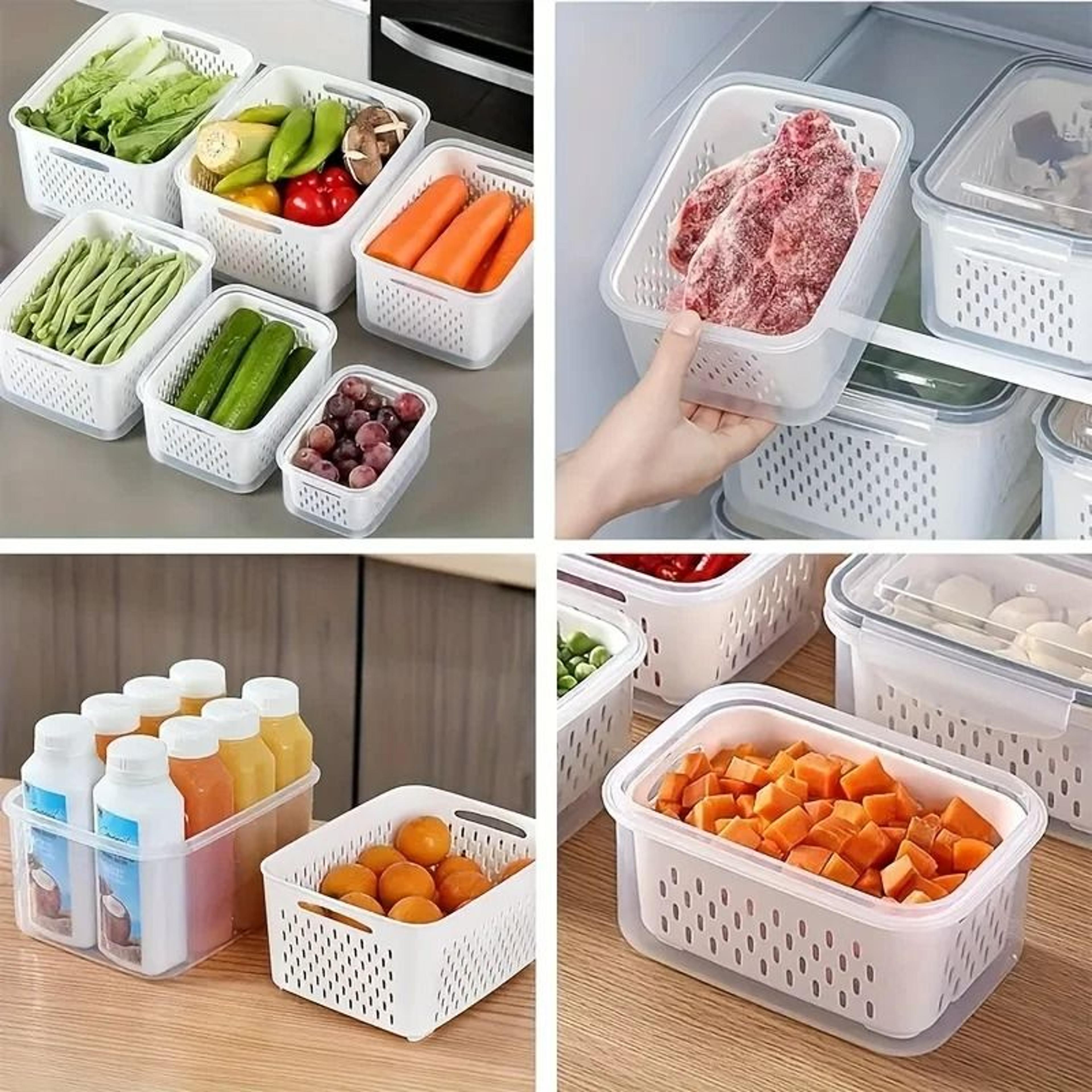 9Piece Fresh Produce Storage Container Set With Removable Colanders 3
