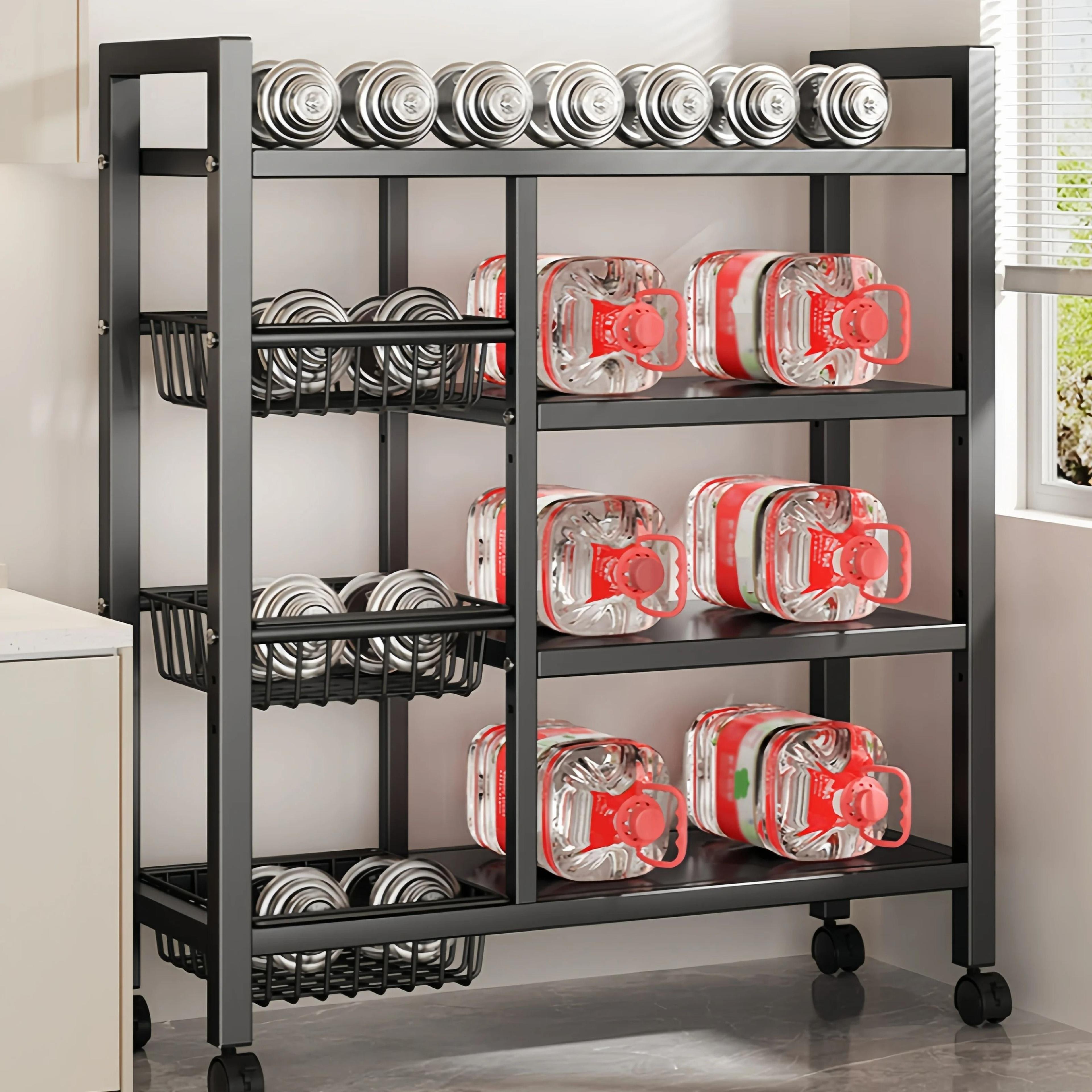 MultiLayer Removable Metal Cabinet Storage Rack And Rolling Fruit Vegetable Basket 2