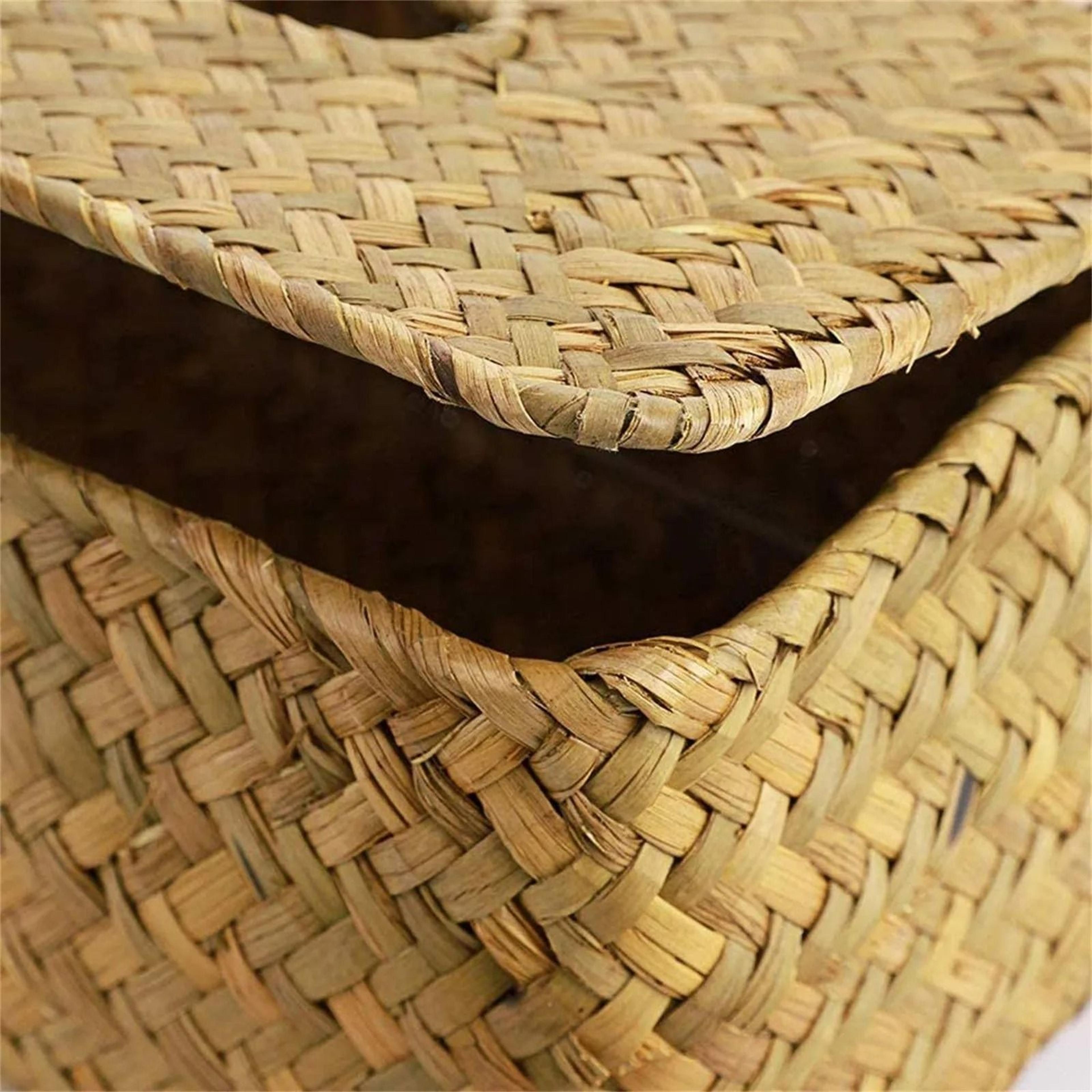 Handwoven Rattan Tissue Box Cover And Decorative Desktop Dispenser 3