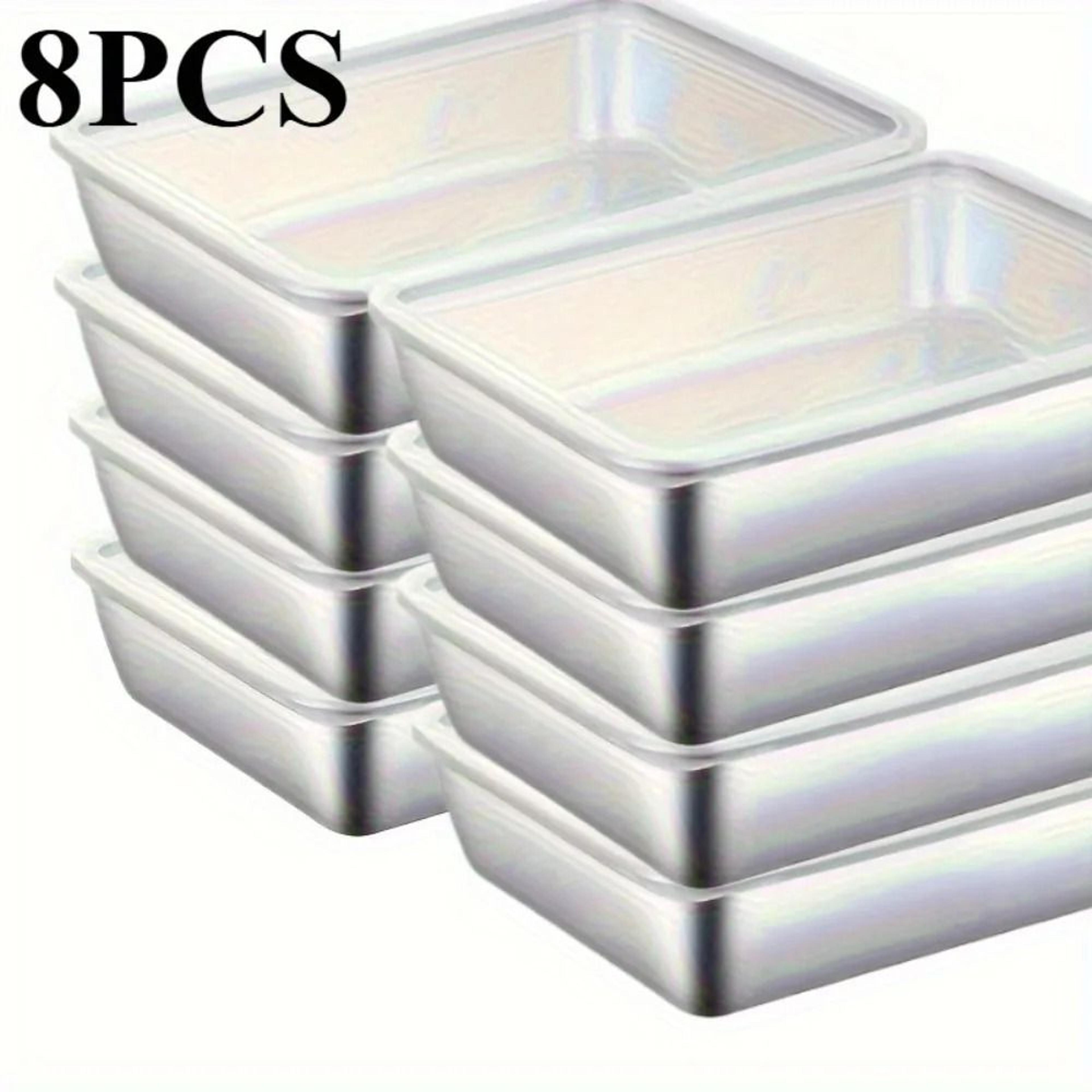 8-piece stainless steel food container set with leakproof airtight lids