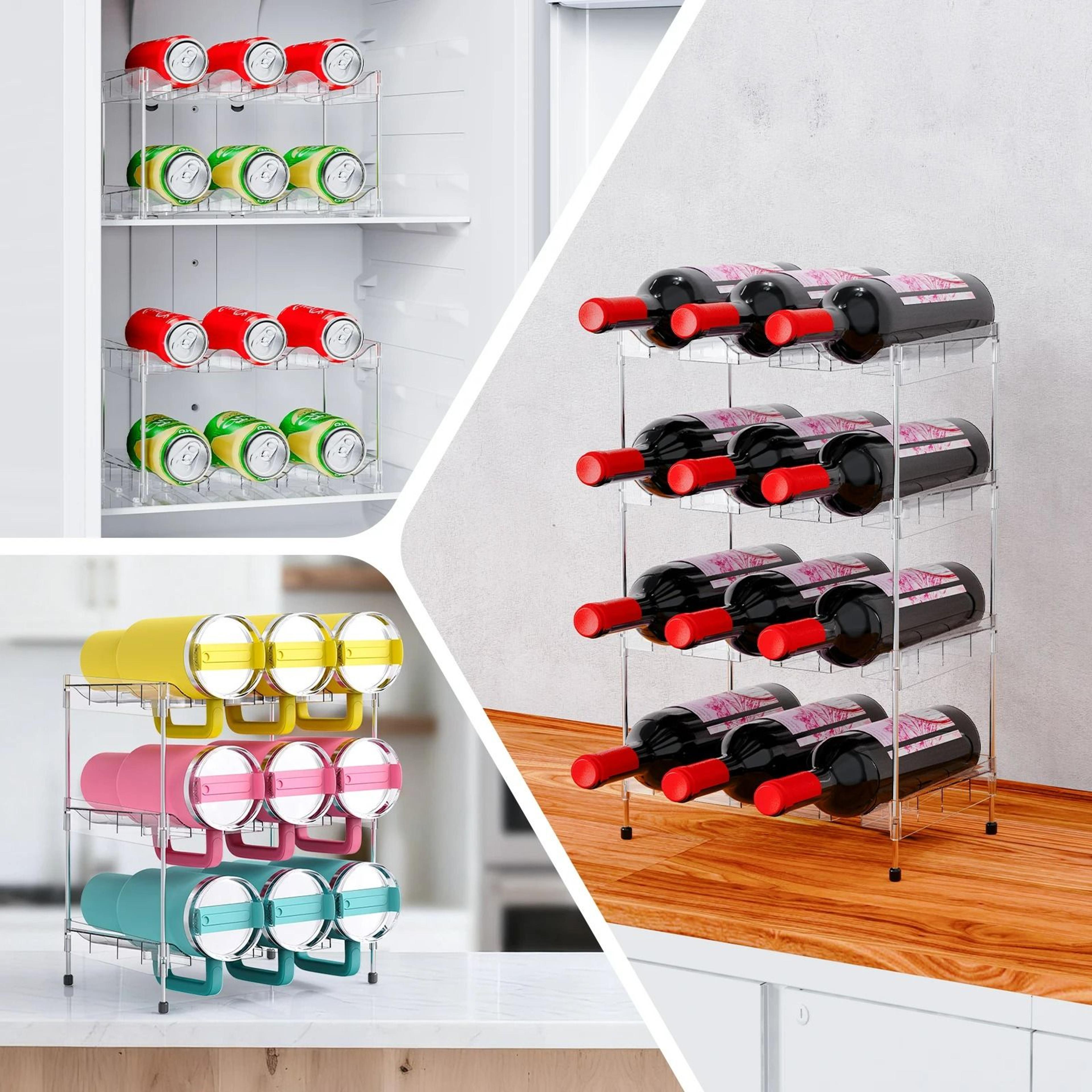 Stackable Clear Water Bottle Organizer And Modular Tumbler Storage Rack 4