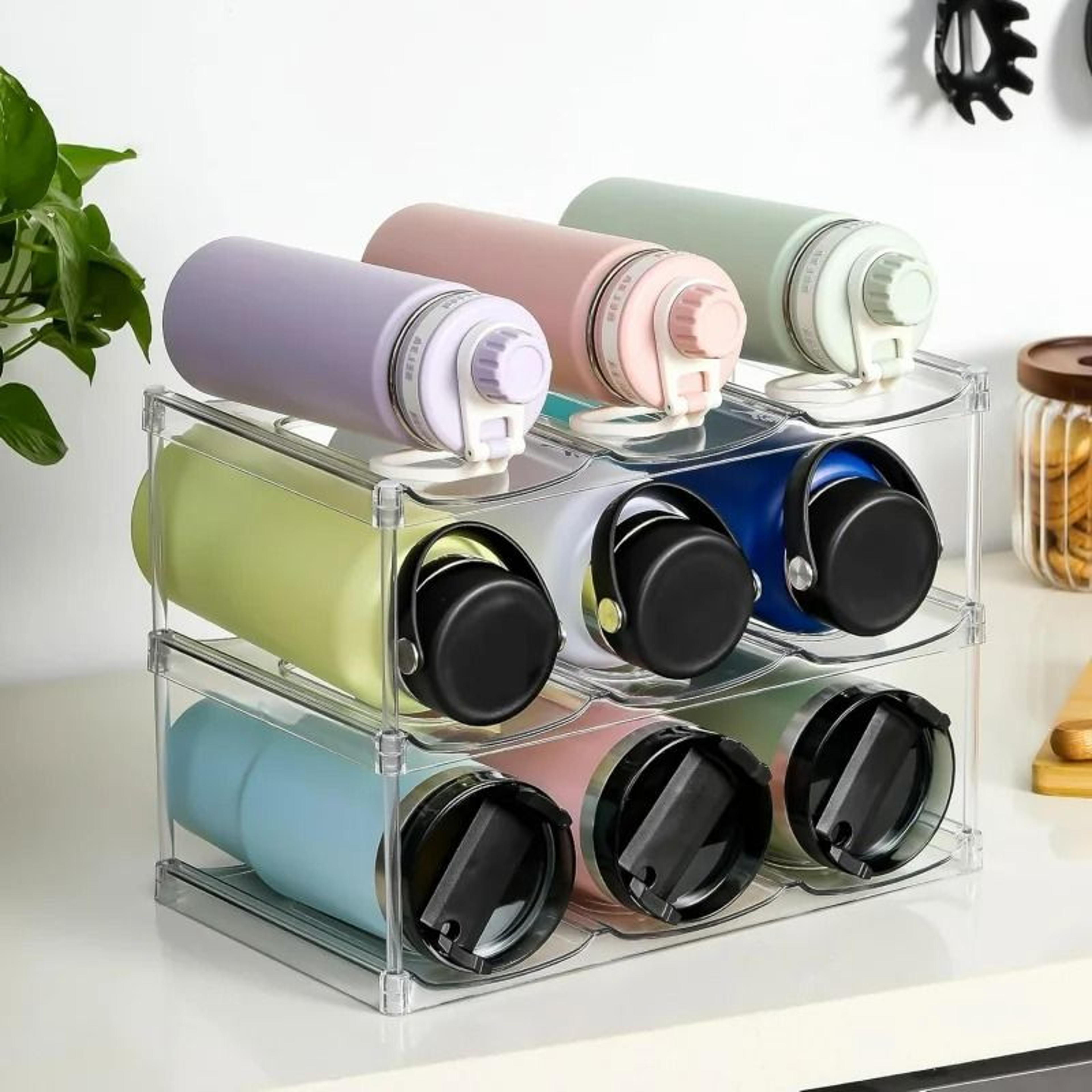 Stackable Large Capacity Water Bottle Storage Rack And Modular Tumbler Organizer 0