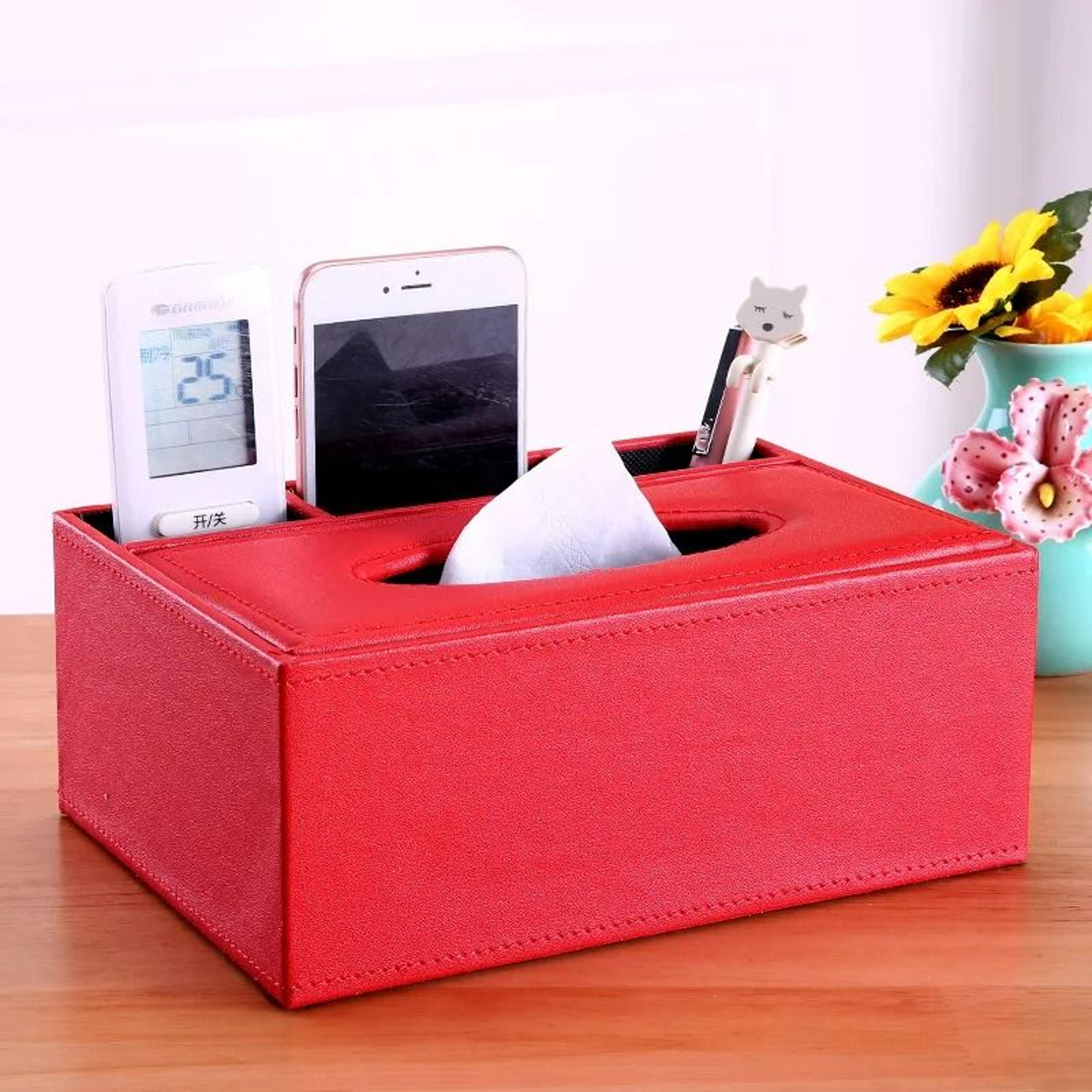 Multifunctional Tissue Box With BuiltIn Stationery And Remote Control Organizer 13