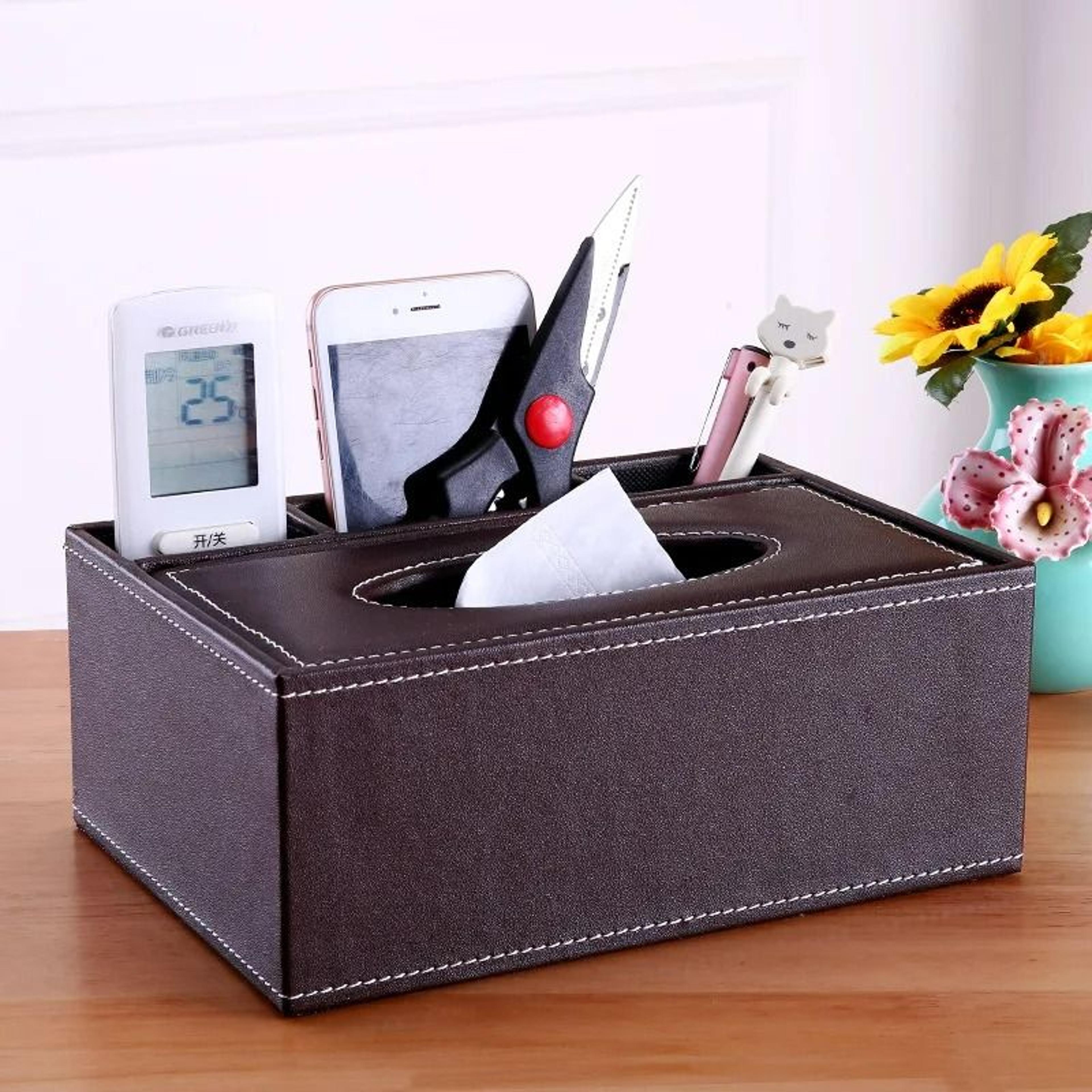 Multifunctional Tissue Box With BuiltIn Stationery And Remote Control Organizer 15