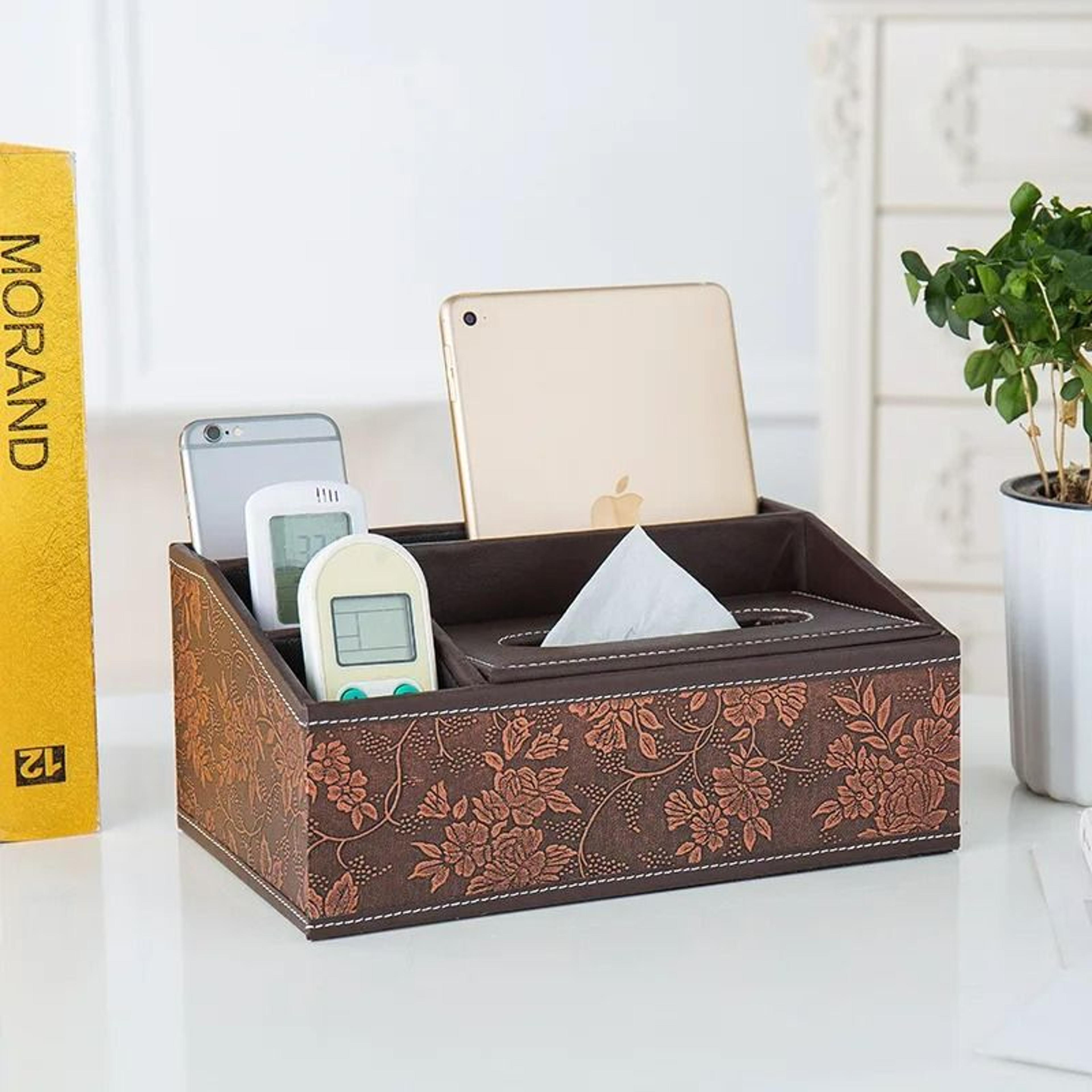 Multifunctional Tissue Box With BuiltIn Stationery And Remote Control Organizer 23