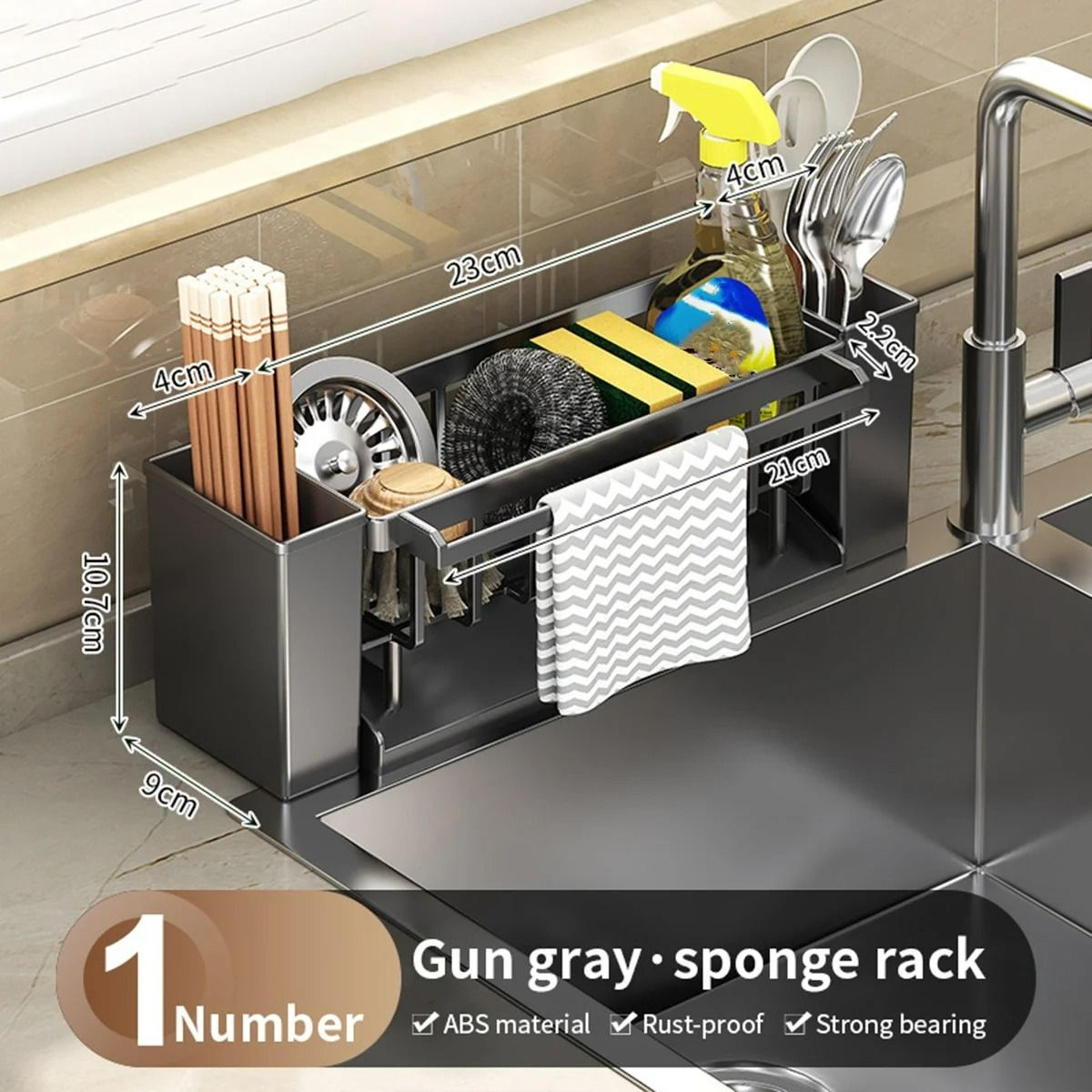 FaucetMounted Kitchen Sink Organizer And MultiPurpose Sponge And Brush Rack 8