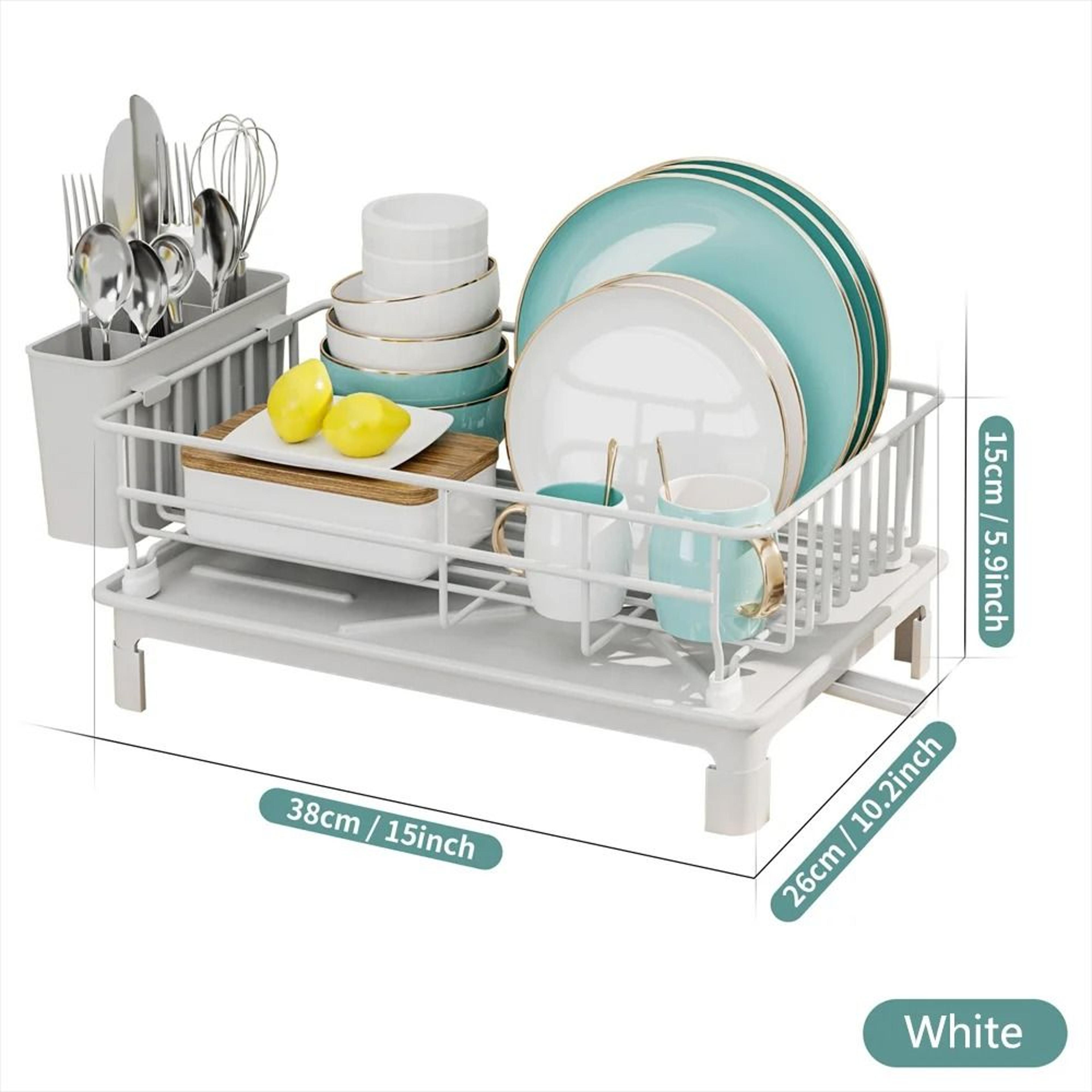 MultiFunctional Kitchen Countertop Dish Rack And Stackable Cabinet Plate Organizer 7