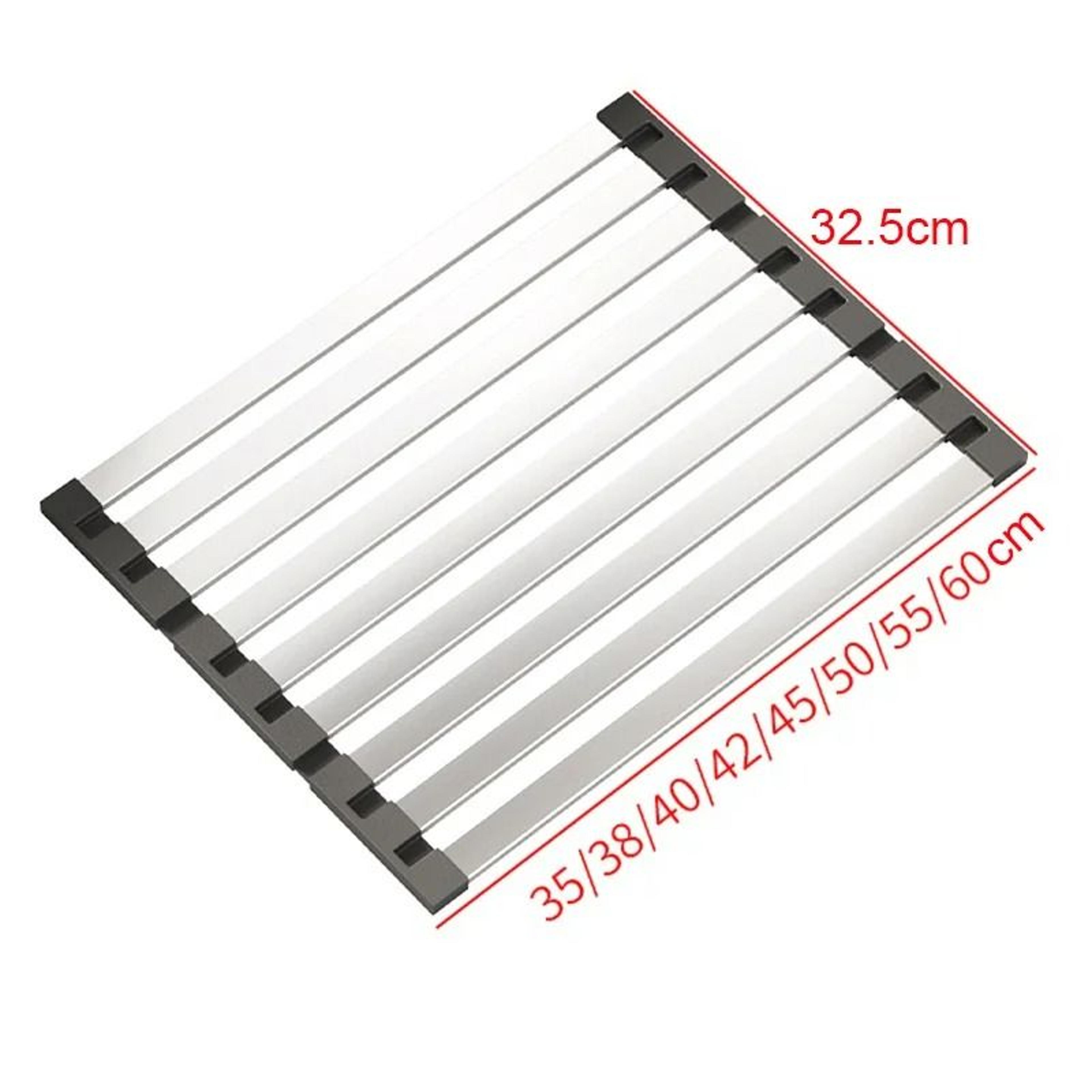 304 Stainless Steel Foldable OvertheSink Dish Drying Rack And SpaceSaving Rolling Mat 6