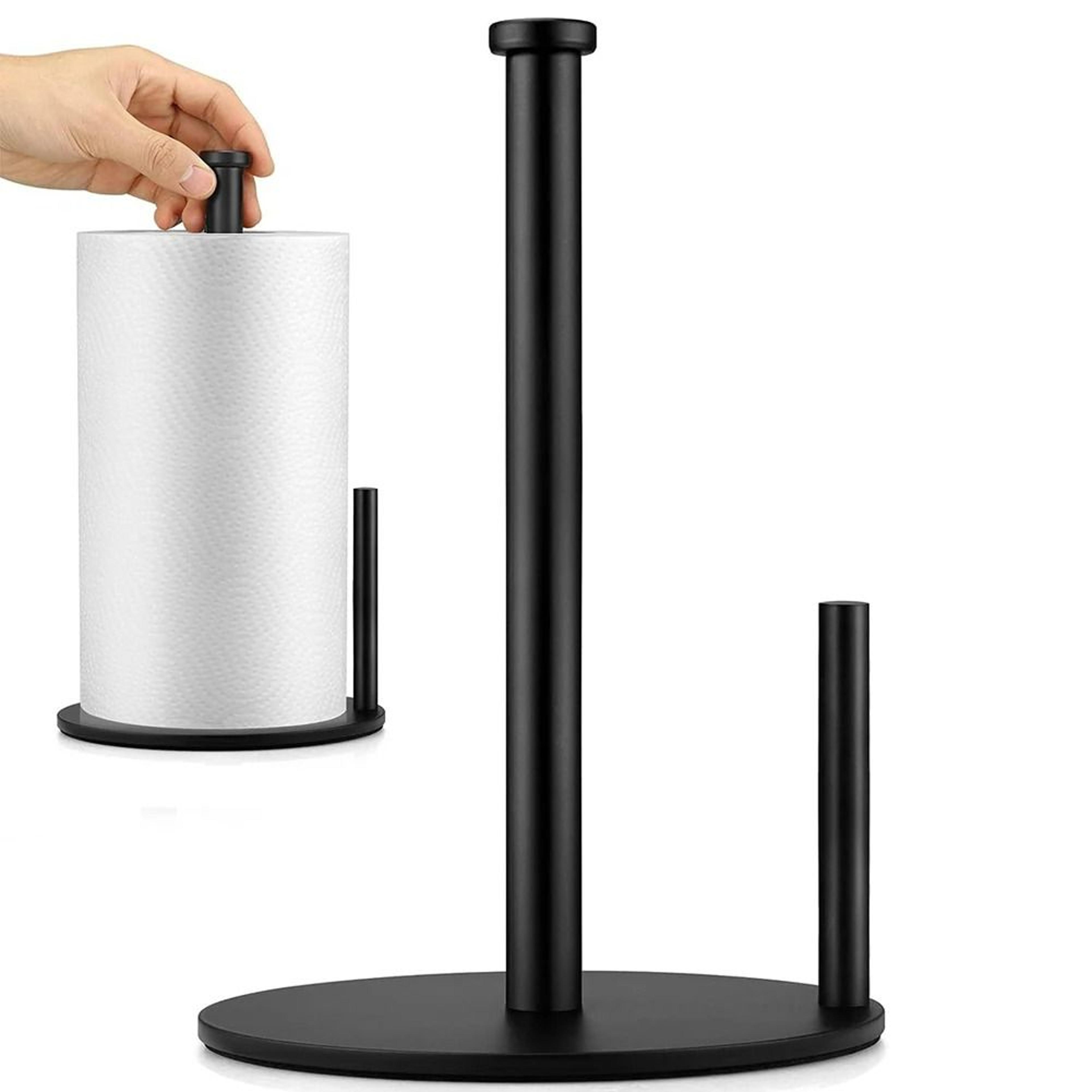 weighted countertop paper towel holder and steady non-slip vertical roll stand