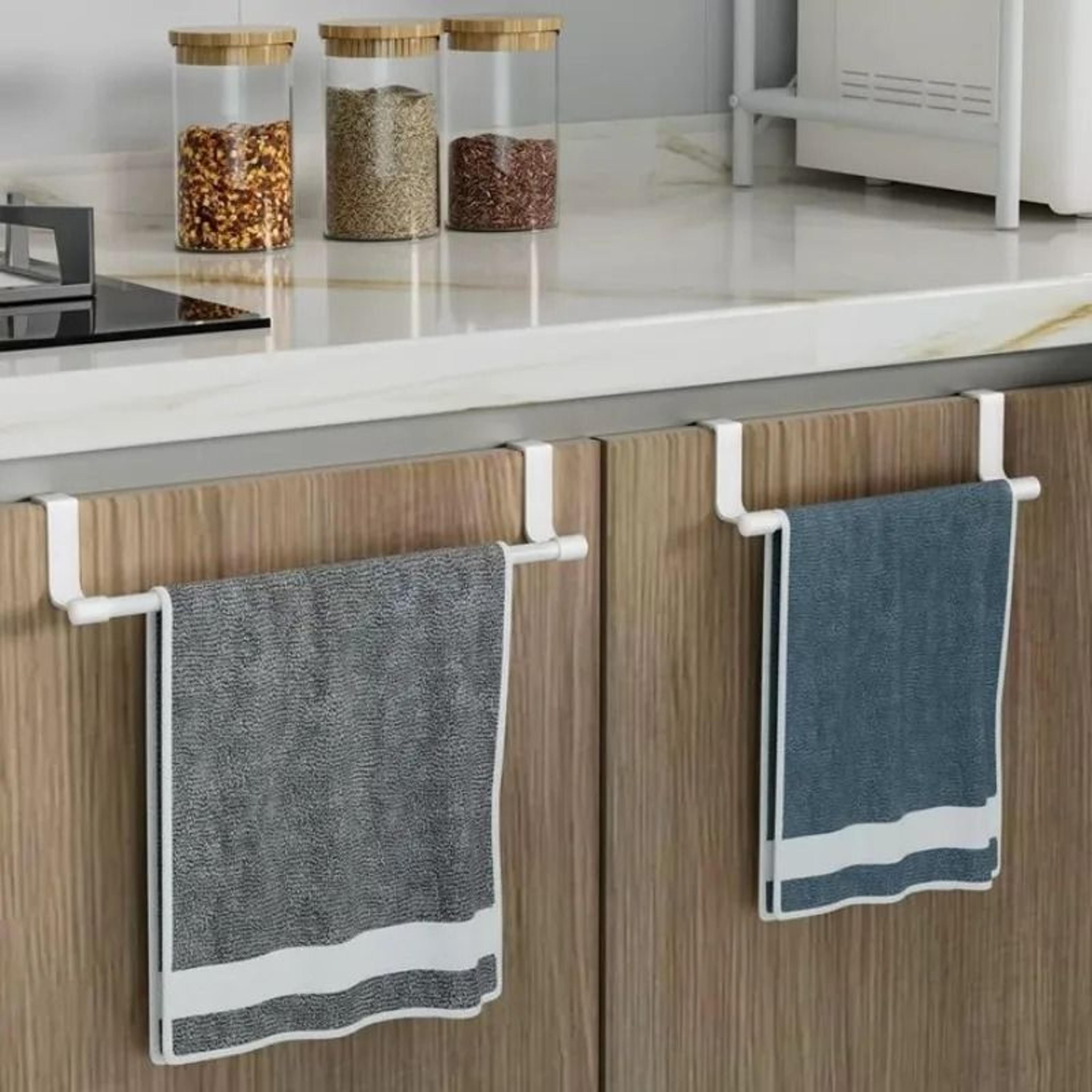 OvertheDoor Stainless Steel Towel Bar And Cabinet Door Hanging Storage Organizer 6
