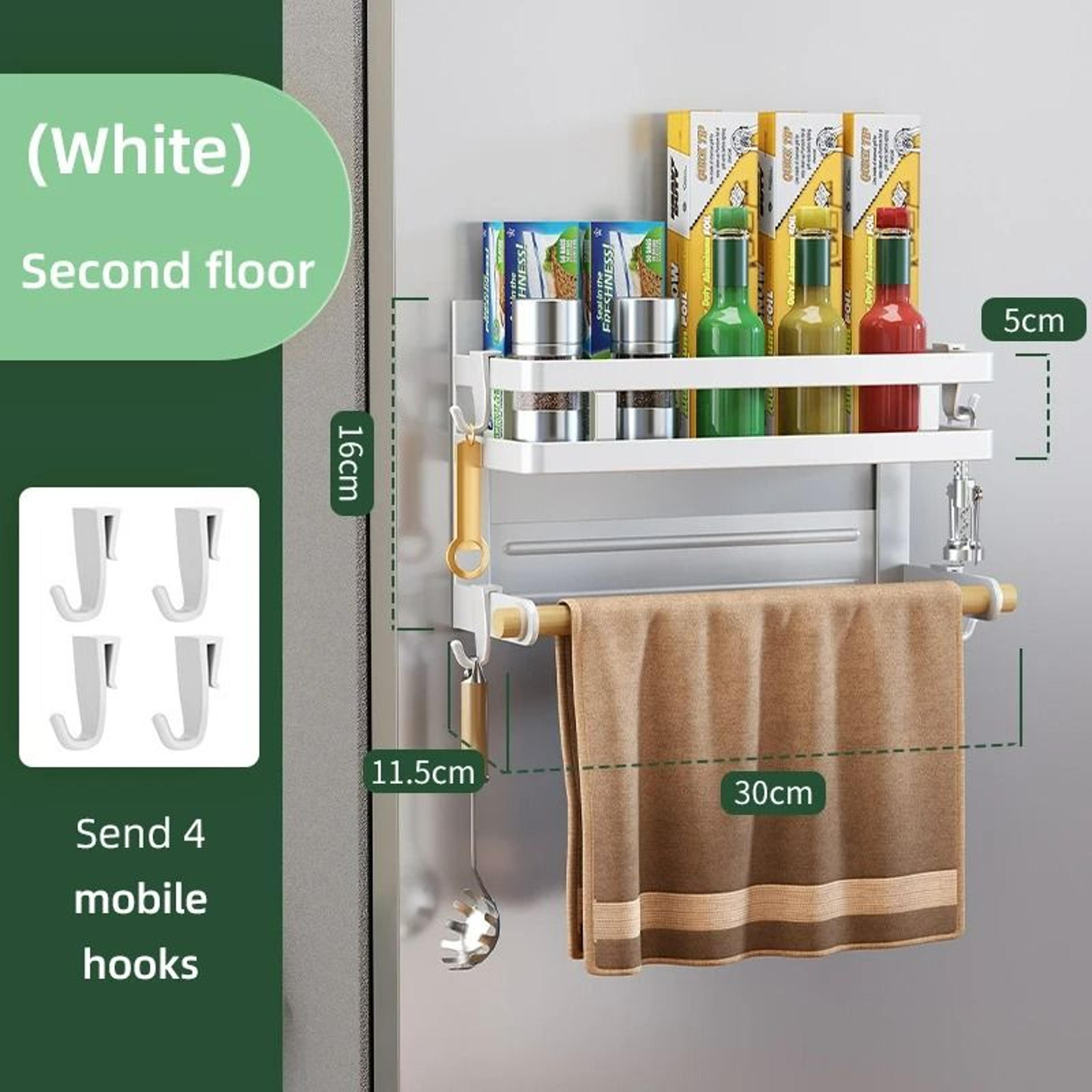 MultiTier Magnetic Refrigerator Storage Organizer And SideMount Kitchen Spice Rack 7