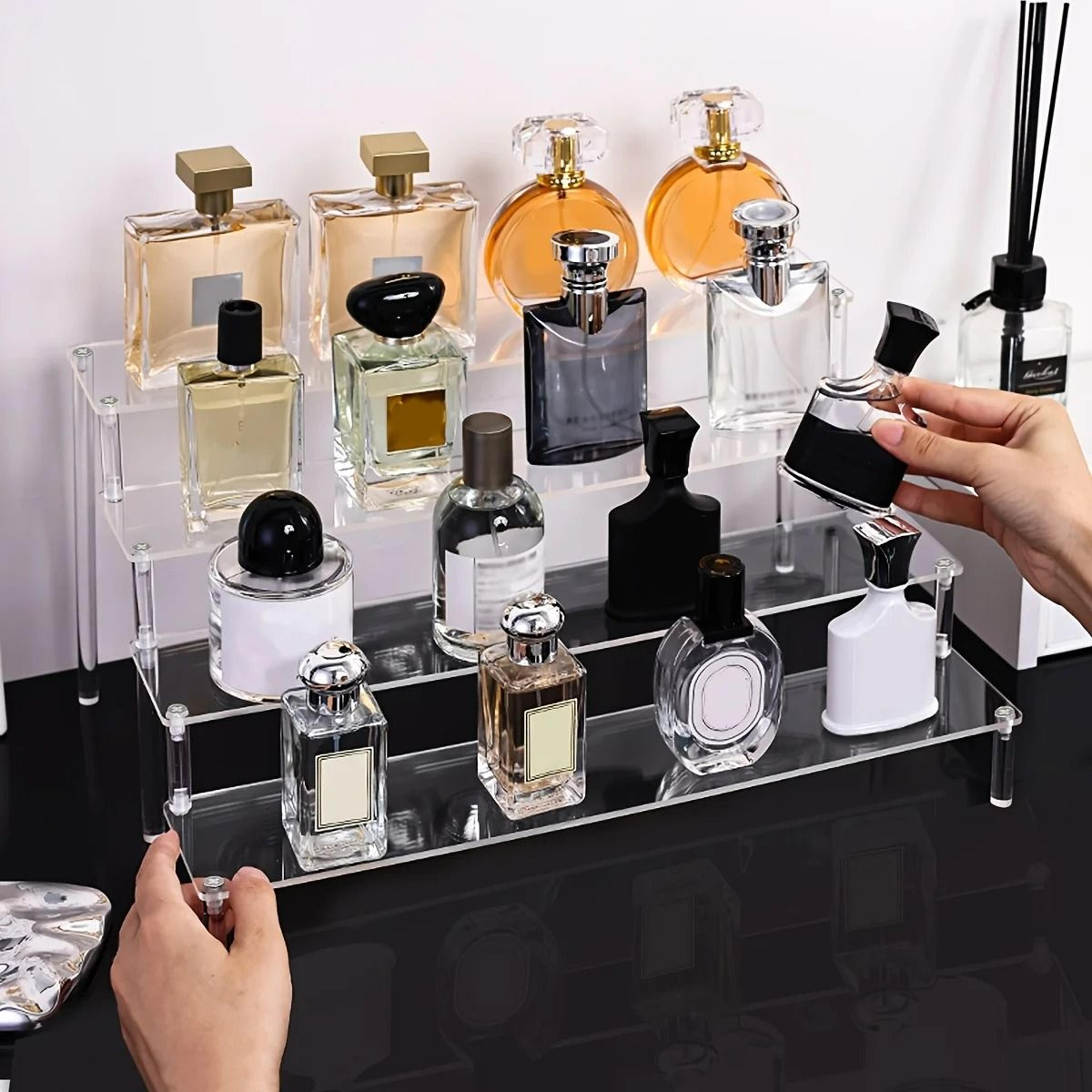 Premium MultiTier Acrylic Perfume Display Riser And Vanity Cosmetic Storage Rack 0