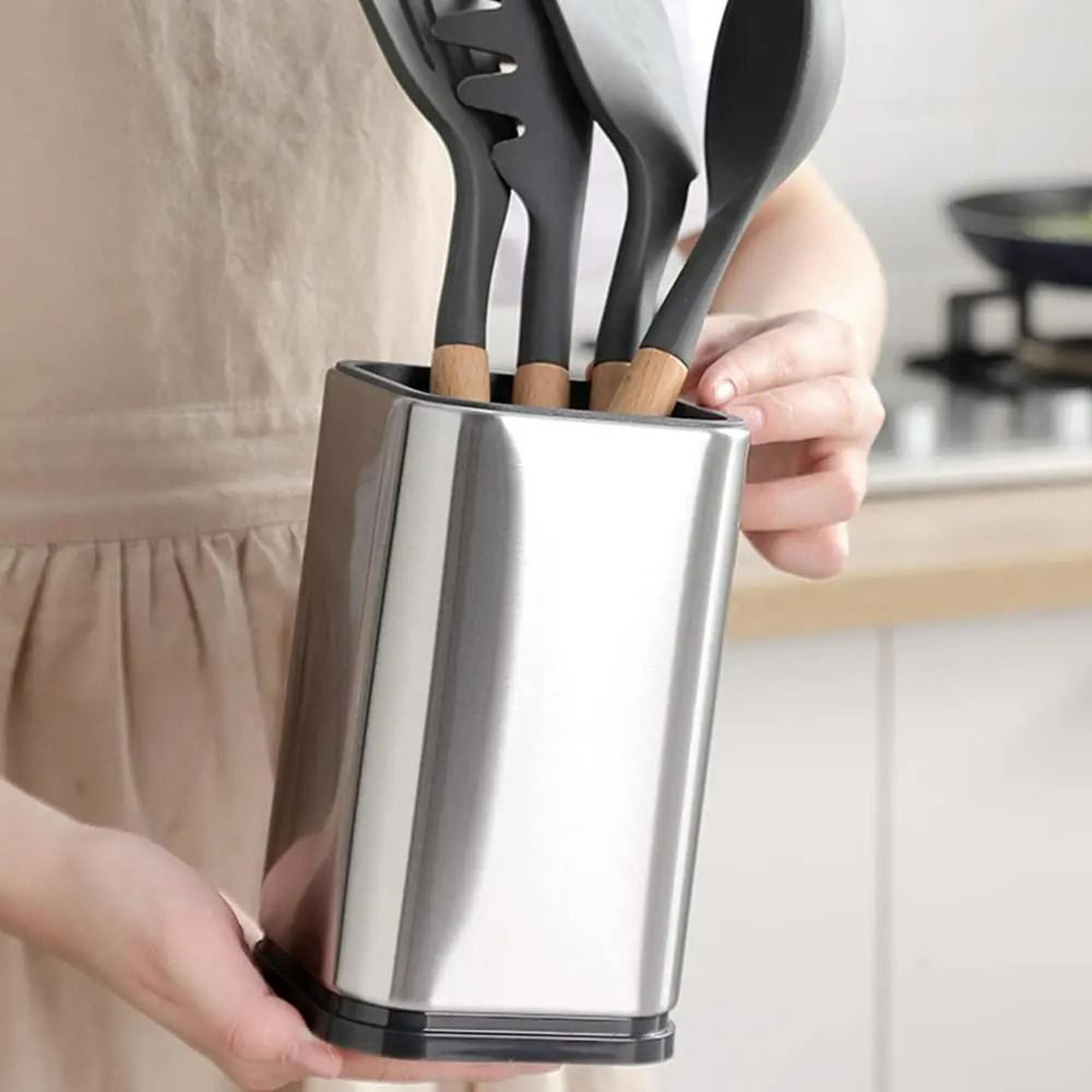 Large Countertop Kitchen Utensil Holder And Deep OpenAir Cooking Tool Storage Crock 5