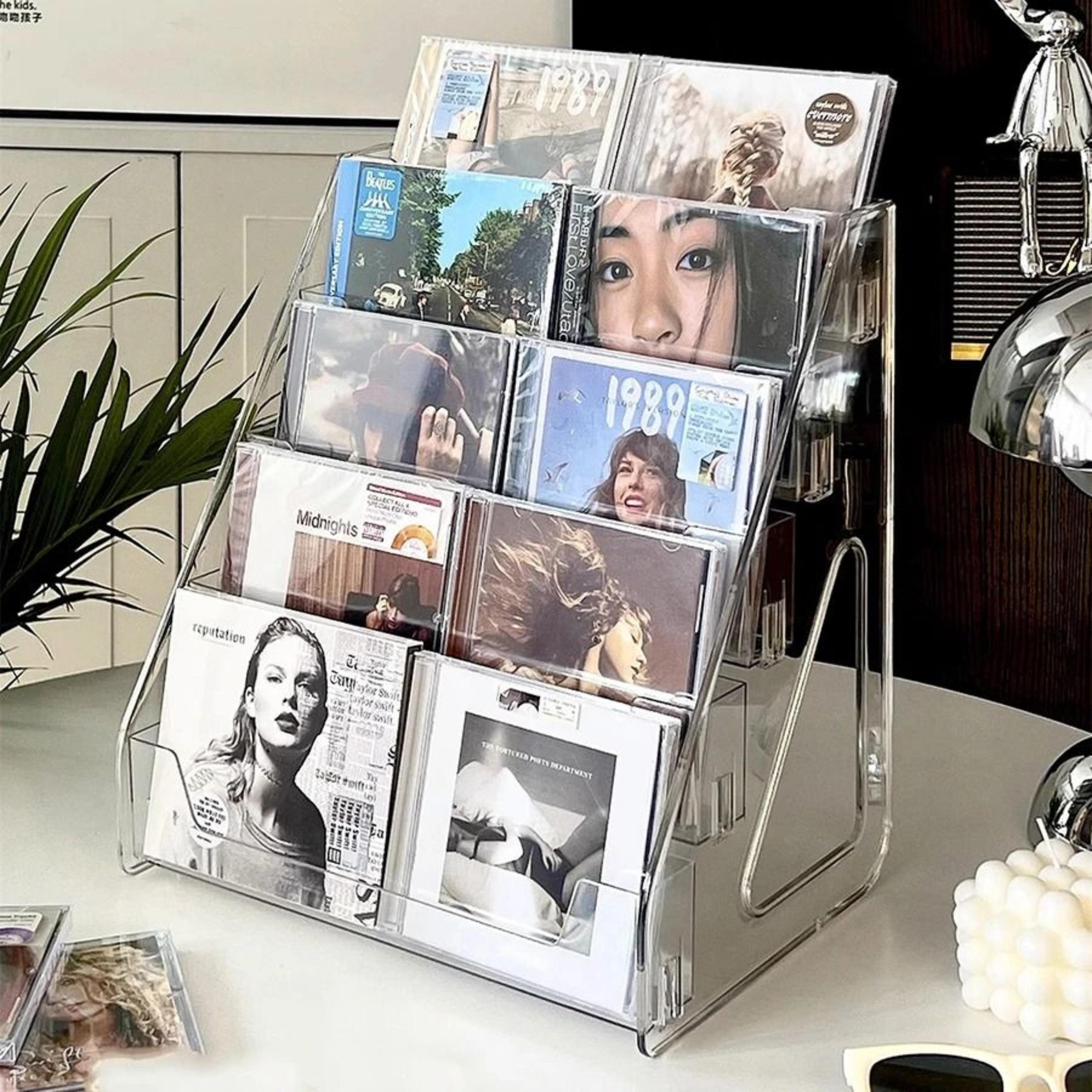 Premium Acrylic CD Rack And Desktop Vinyl Record Storage Display Box 3