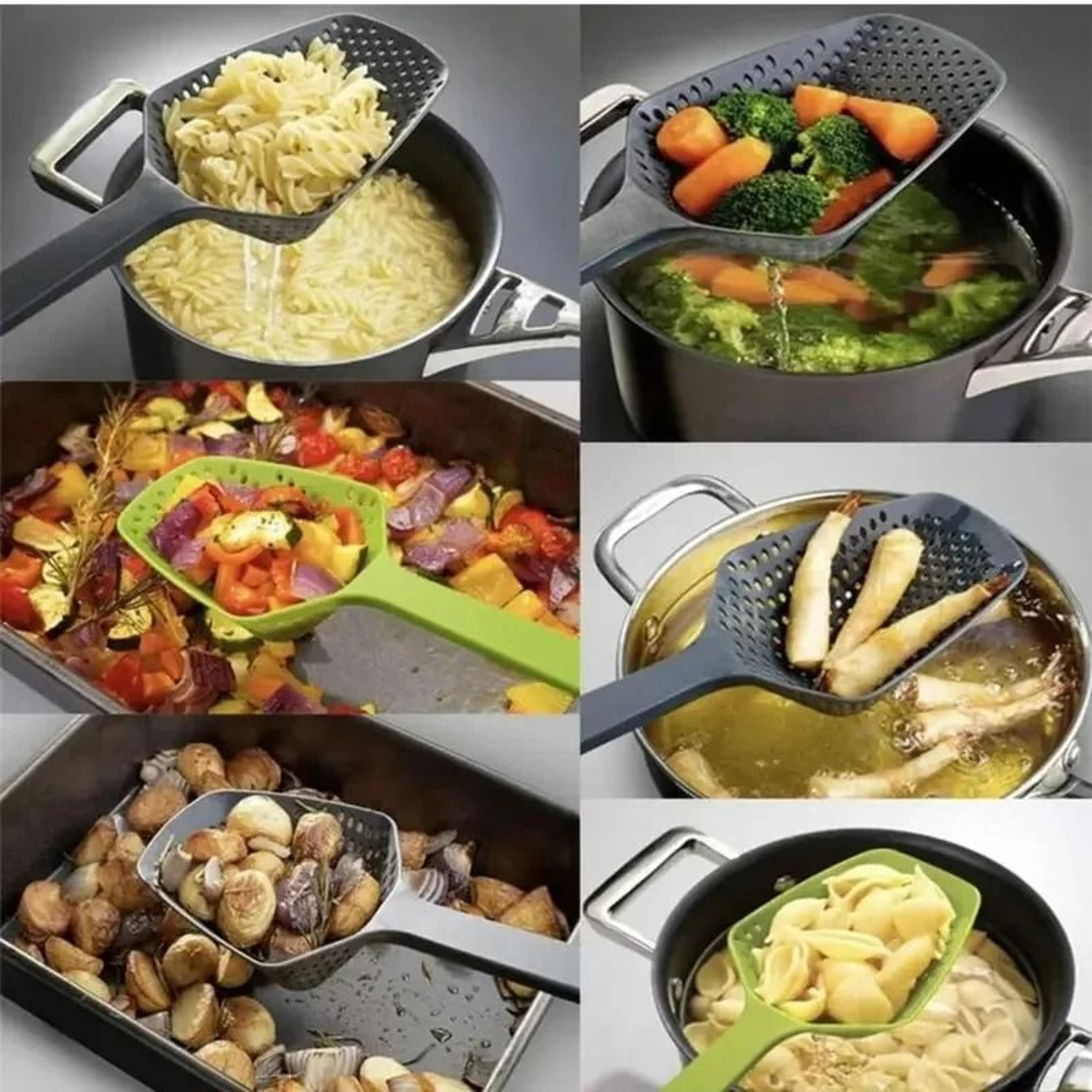 Premium Silicone Kitchen Strainer Spoon HeavyDuty Ice Scoop And MultiPurpose Cooking Leaky Spatula 2