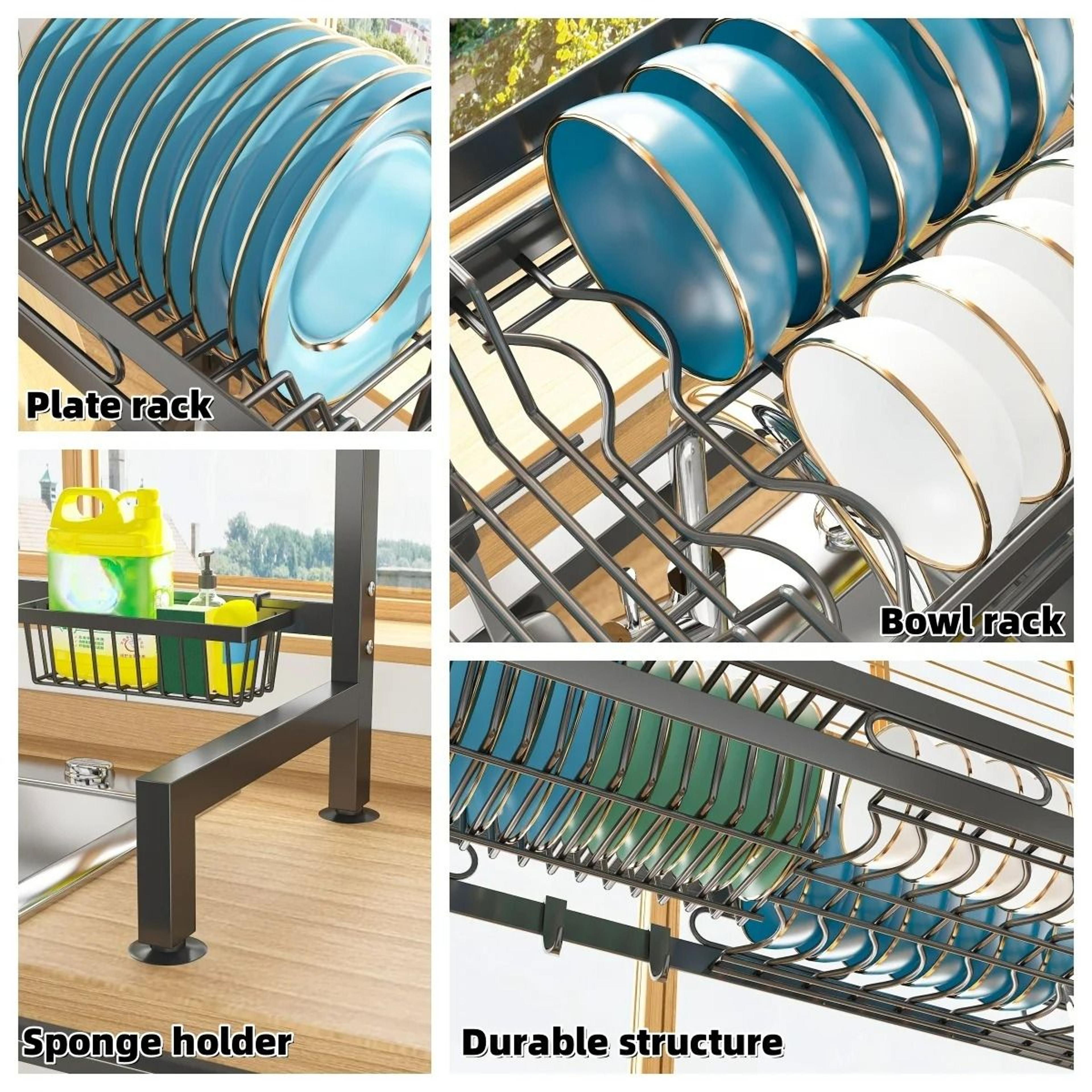 Large Capacity Over Sink Dish Drying Rack And Premium Space Saving Kitchen Above Sink Shelf Organiz 2
