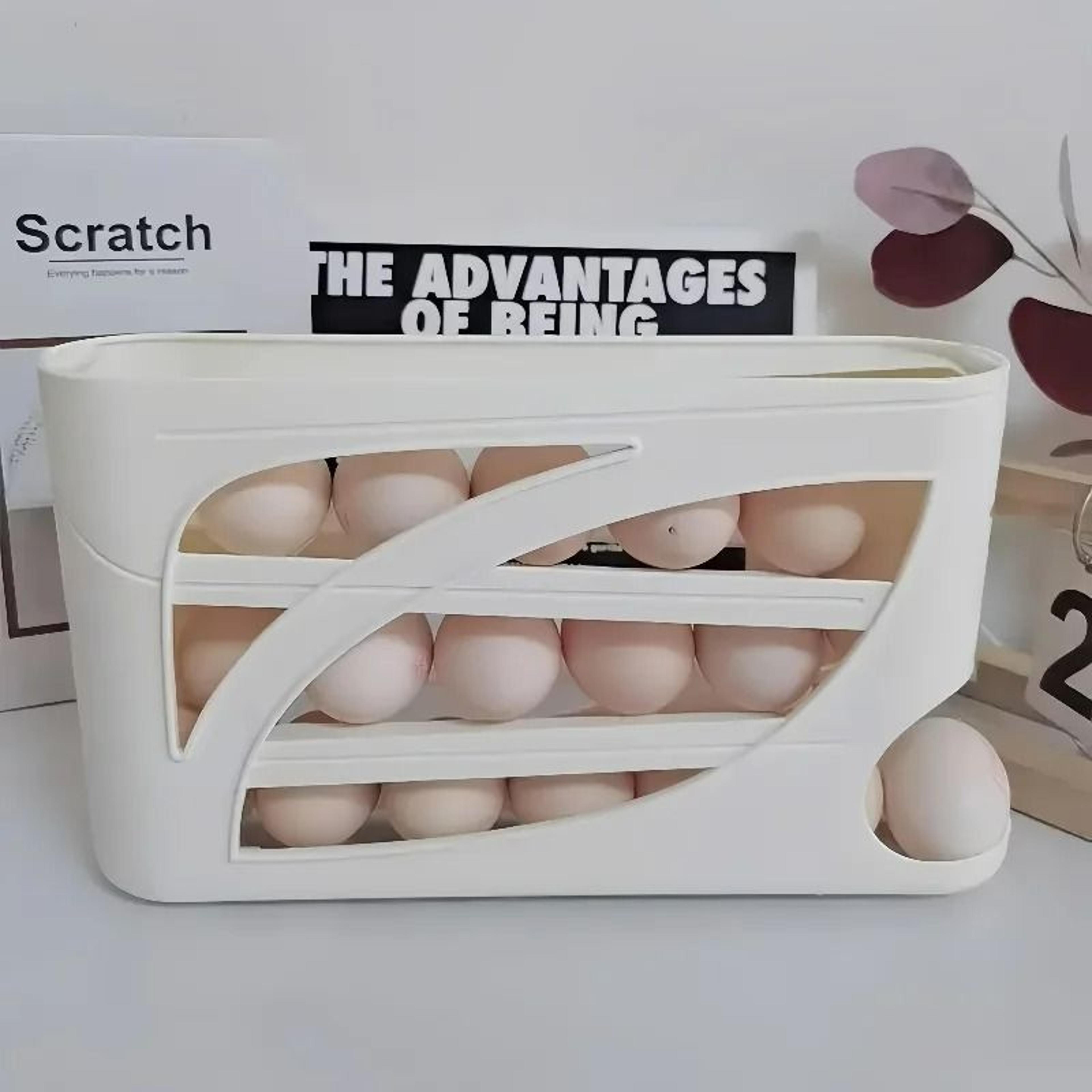 Automatic Gravity Egg RollDown Rack And SpaceSaving MultiTier Refrigerator Storage Organizer 2