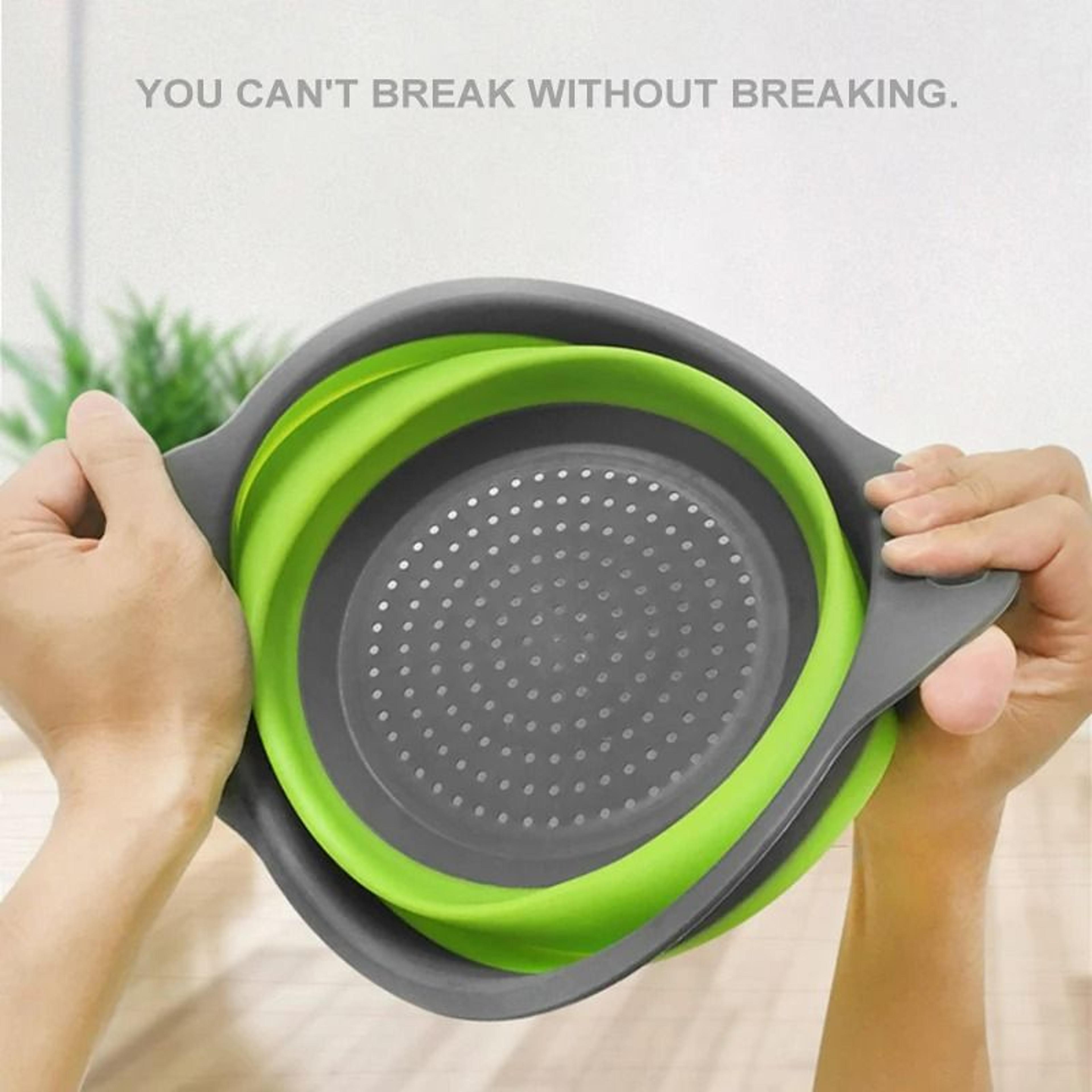Collapsible Round Silicone Food Strainer Set 5