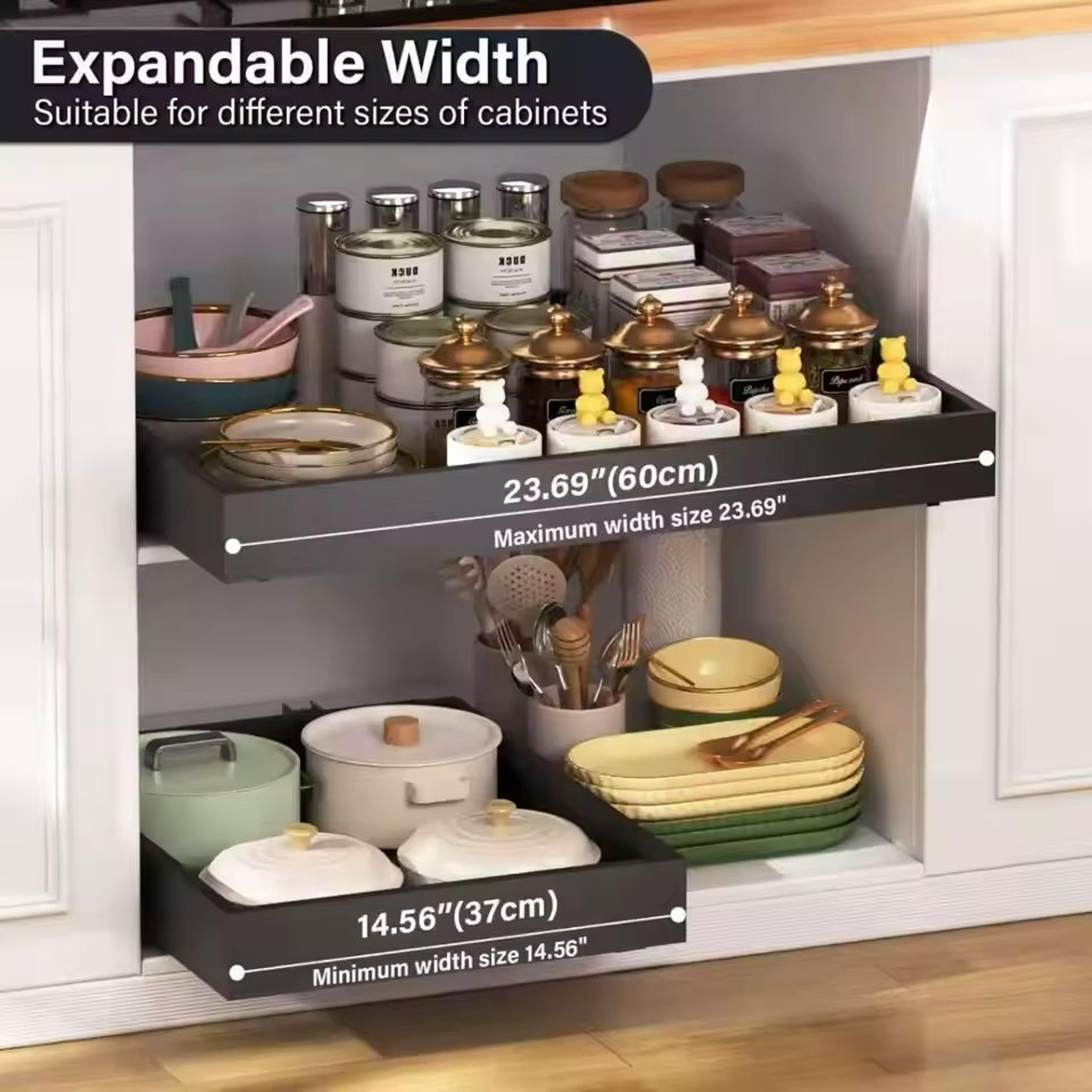 Expandable PullOut Cabinet Drawer Organizer 6