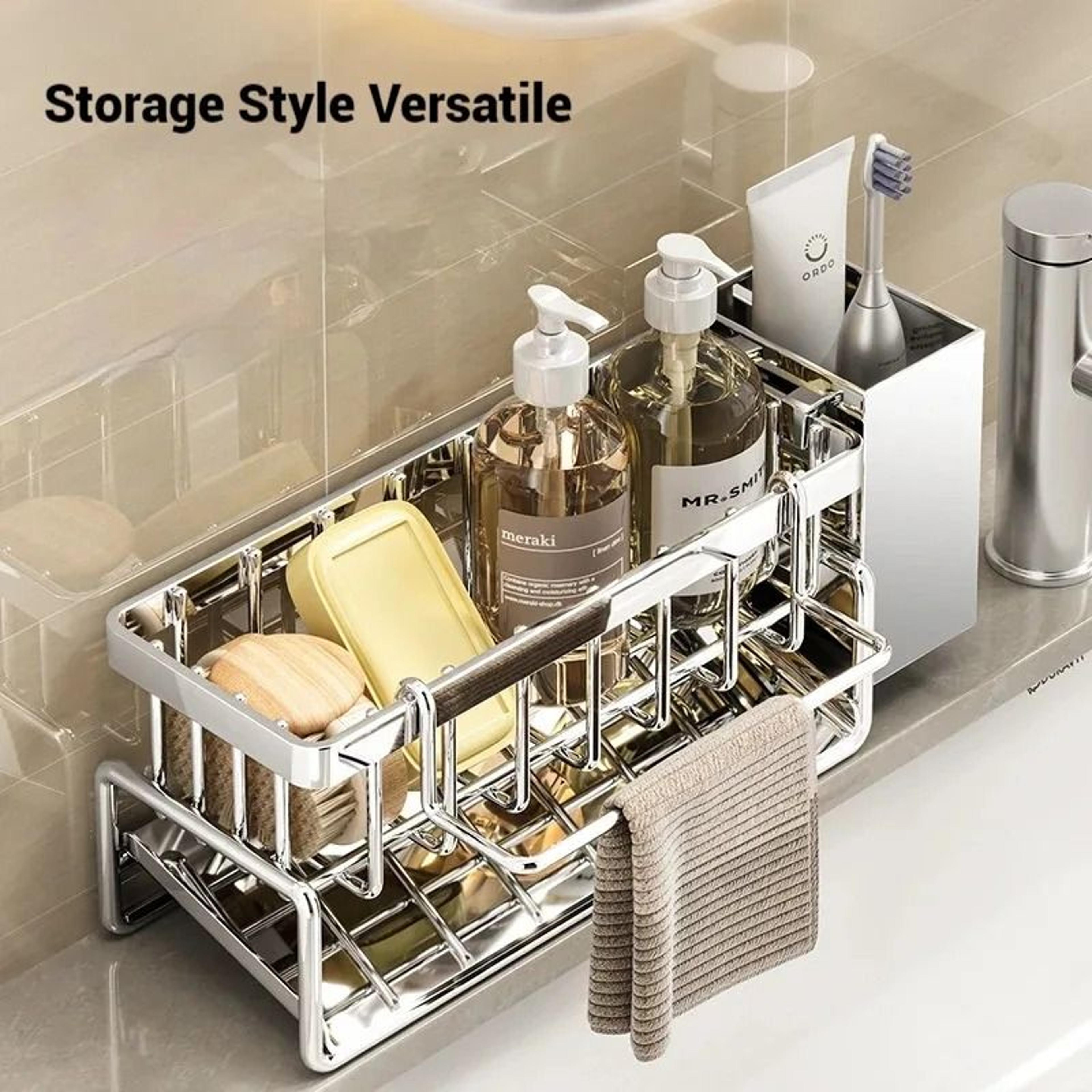 Stainless Steel MultiFunctional Sink Organizer 5