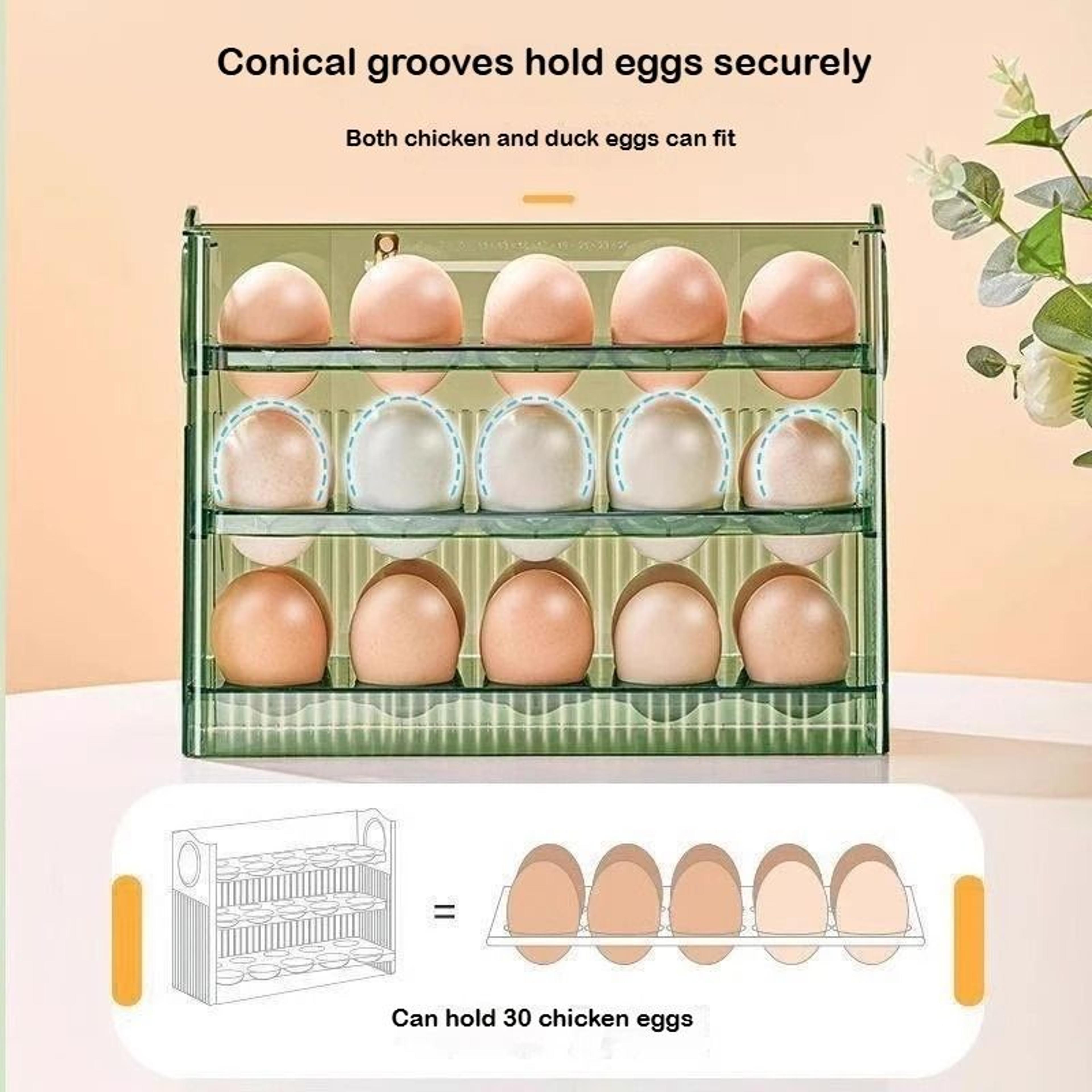 3Tier MultiLayer Egg Storage Box With AutoFlip Shelves 1