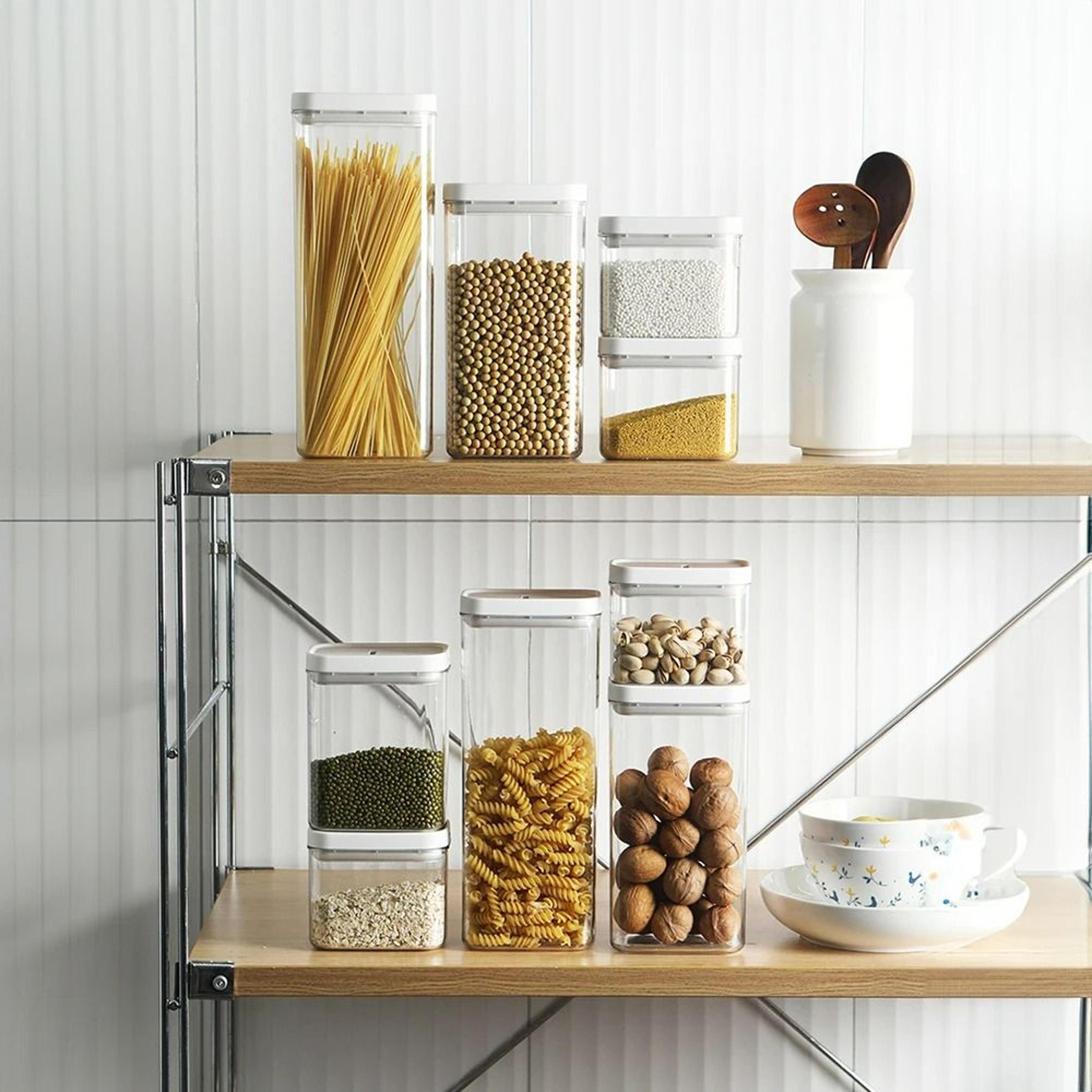 Airtight Stackable Clear Plastic Kitchen Storage Jar 2