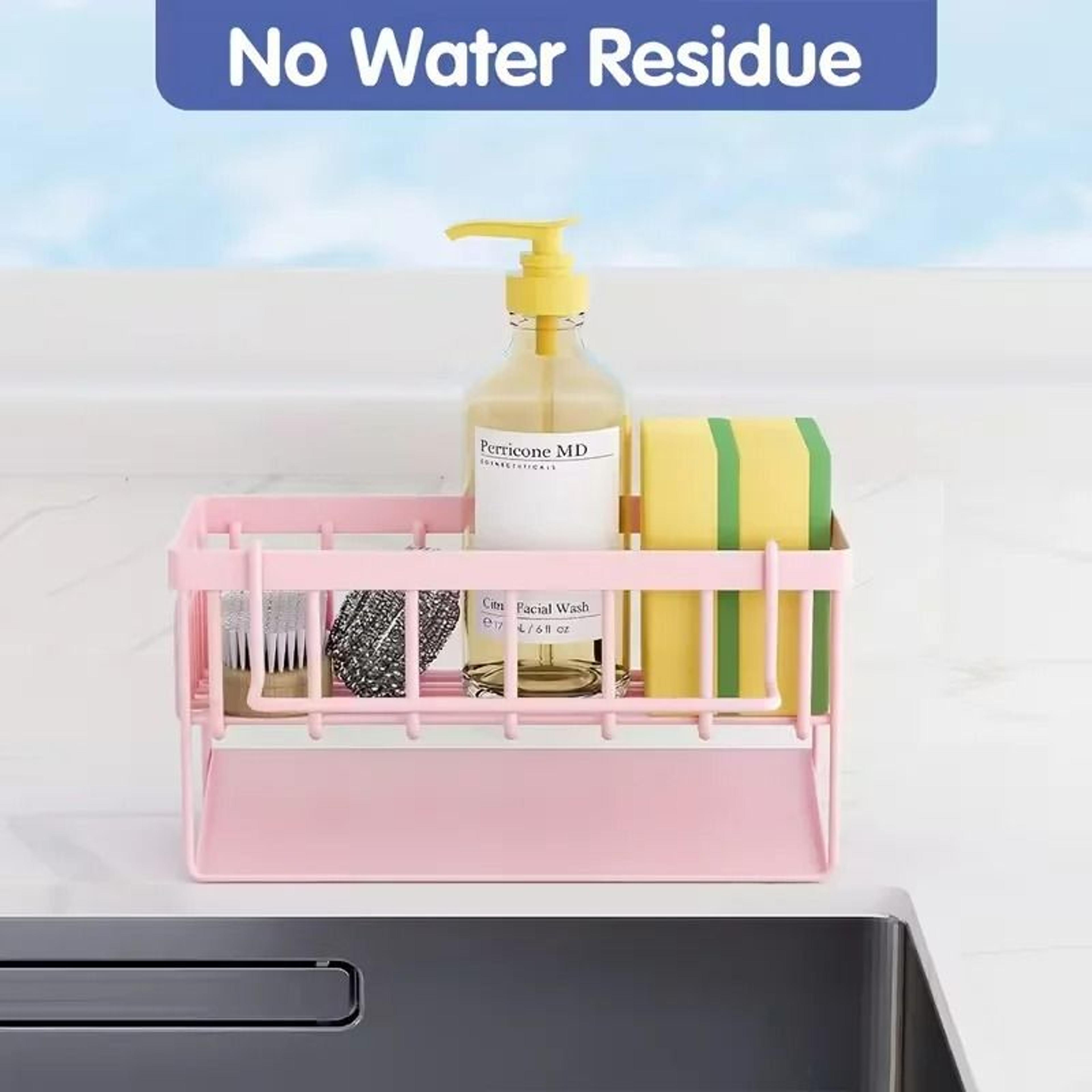 NoDrill Adhesive Sink Caddy With Hanging Dishcloth Bar 3