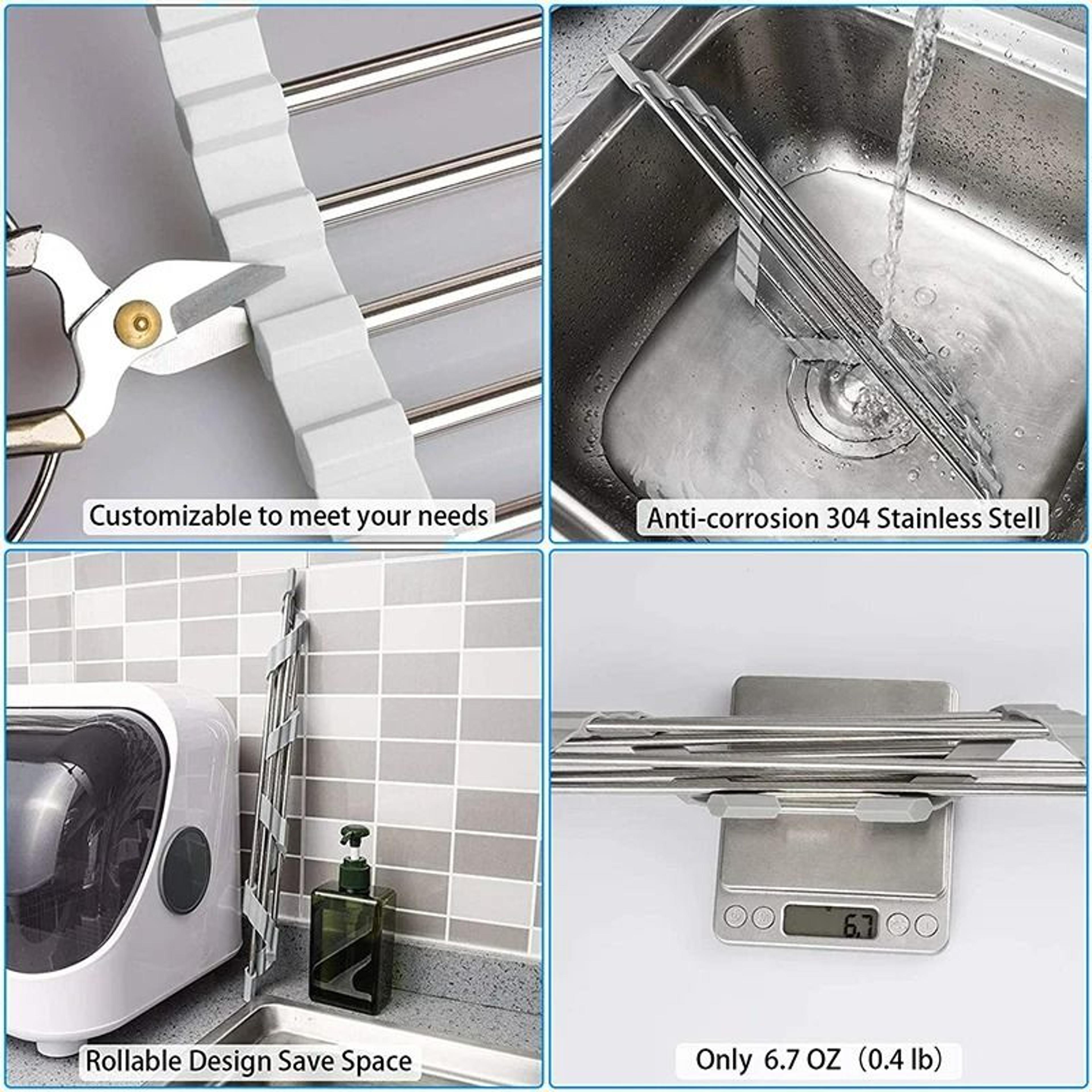 Triangle RollUp Sink Corner Dish Drying Rack 2