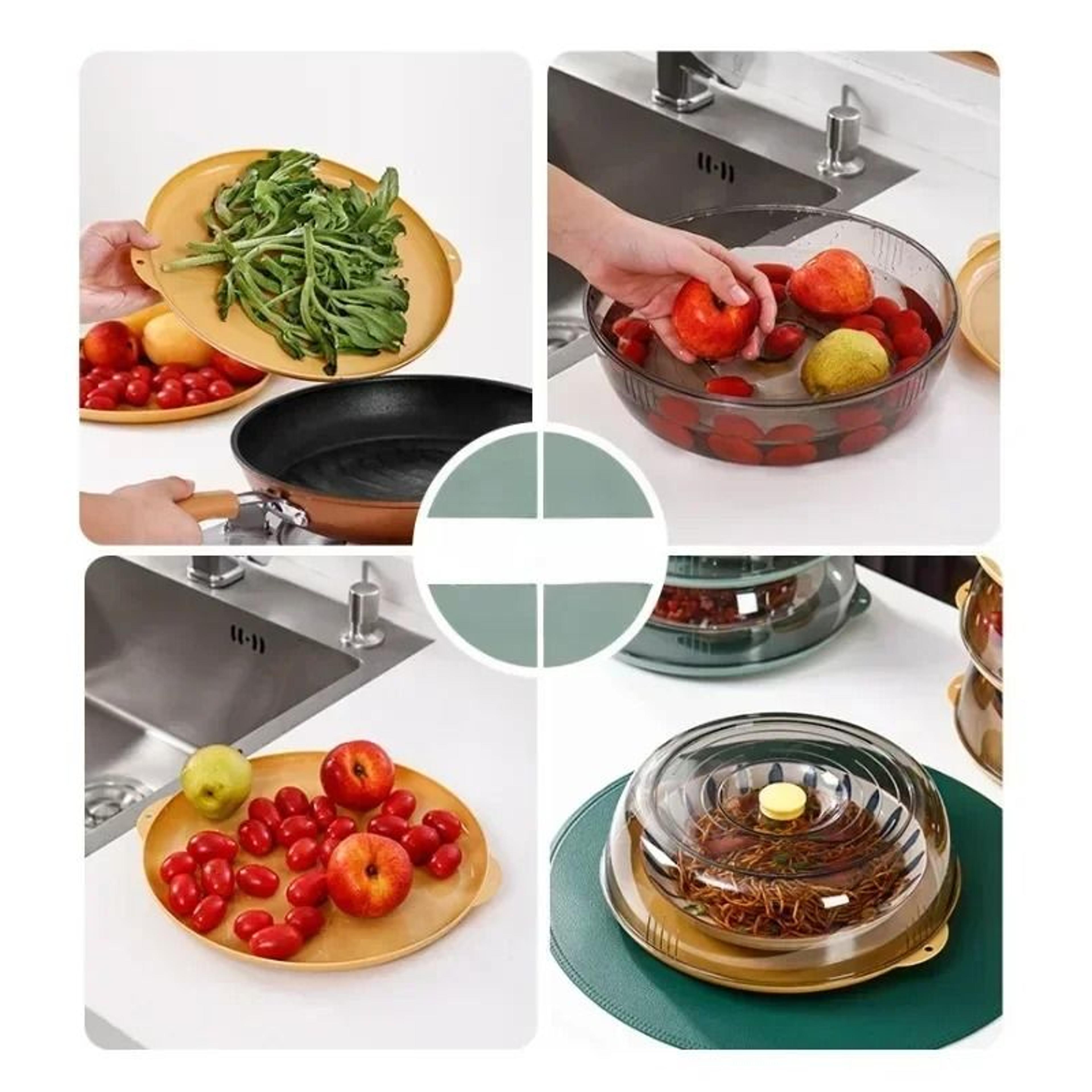 Transparent Stackable Food Insulation  DustProof Cover 3