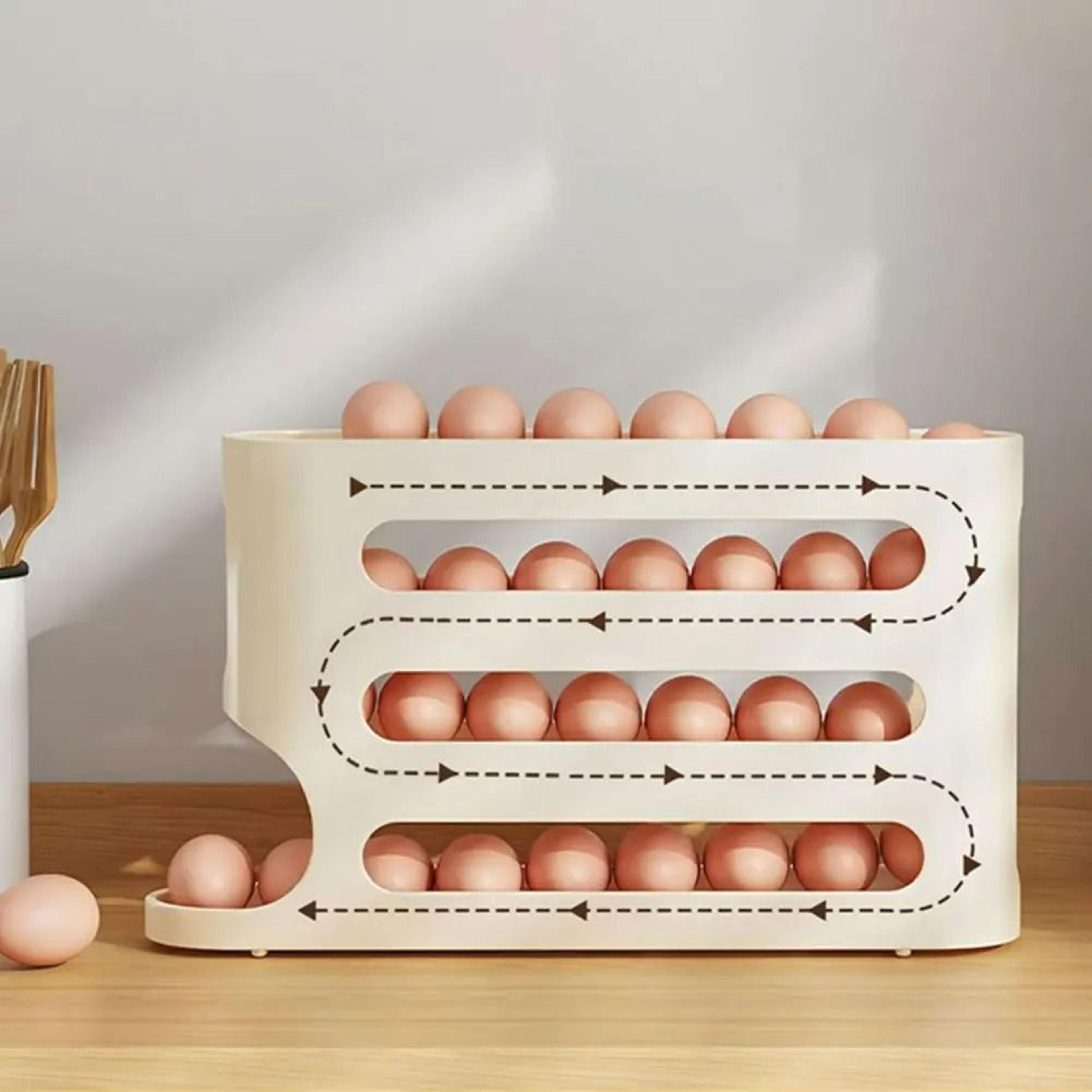 4Layer AutoRolling Egg Dispenser  Refrigerator Organizer 1