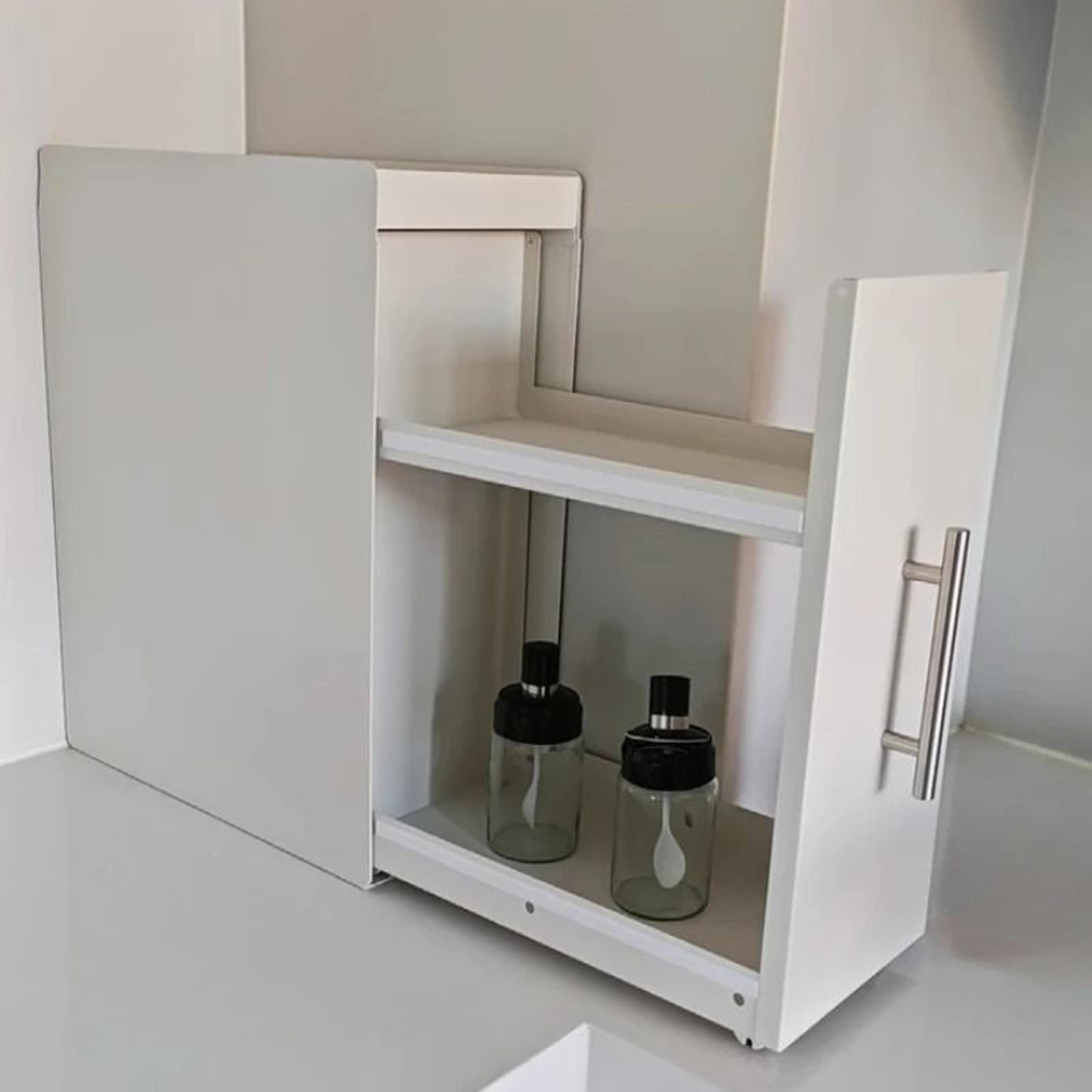 Narrow Countertop PullOut Spice Rack Organizer With Magnetic Accessories 1