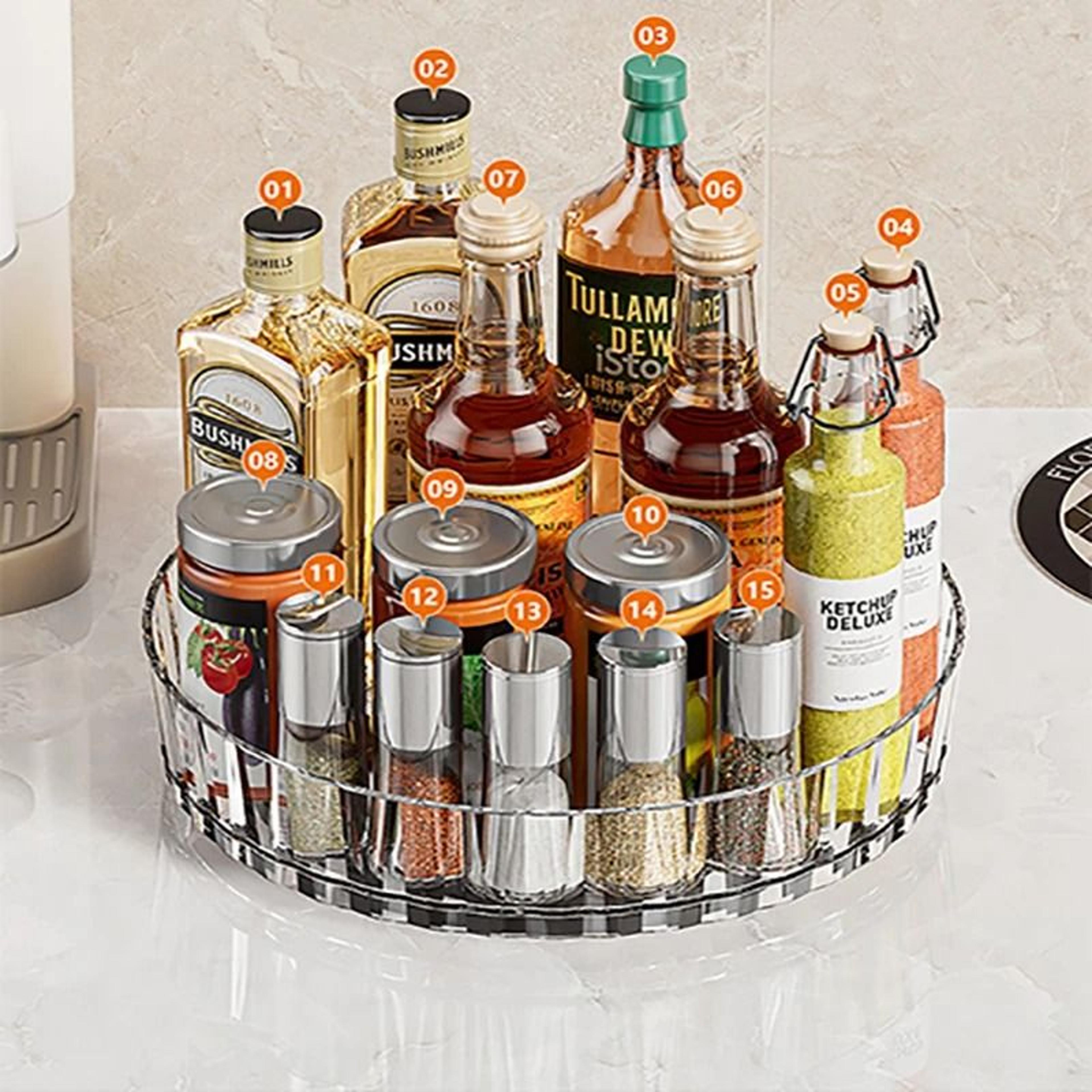 Multifunctional Rotating Spice Tray And Cosmetic Turntable 5