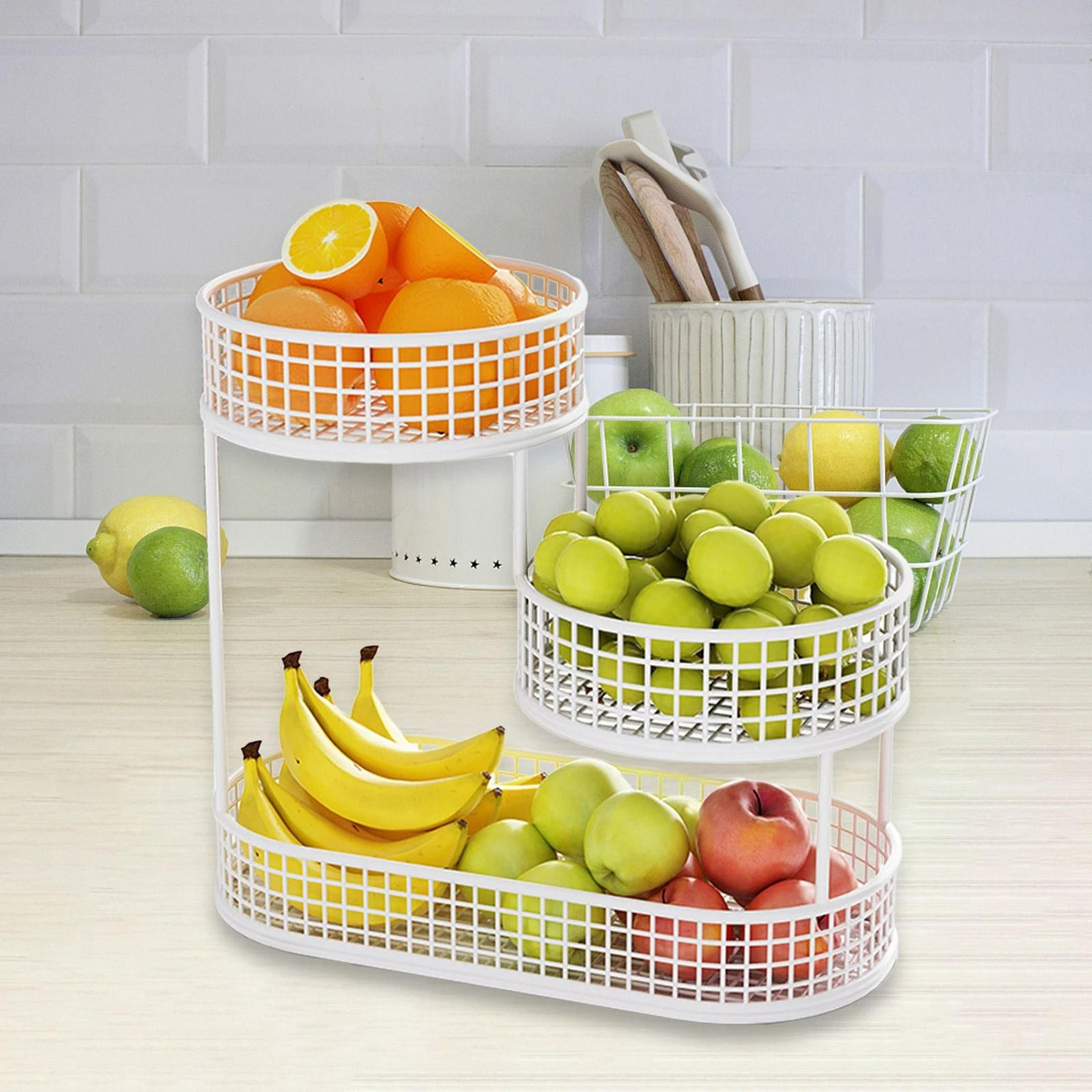 Geometric Wire Kitchen Storage Basket And Counter Serving Tray 4