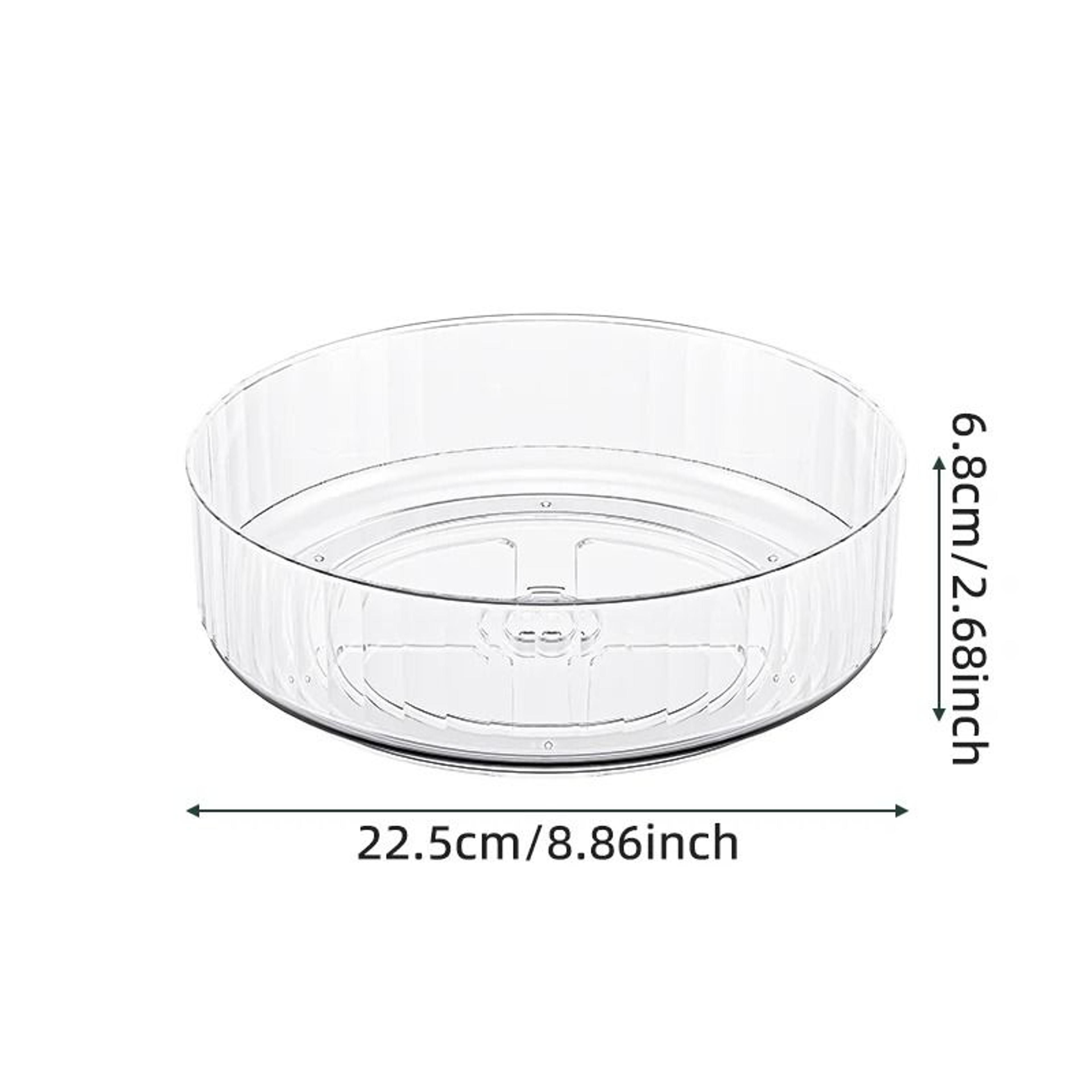 360 Rotating Lazy Susan Organizer  Premium Clear Turntable Storage Tray For Fridge Pantry And Count 7
