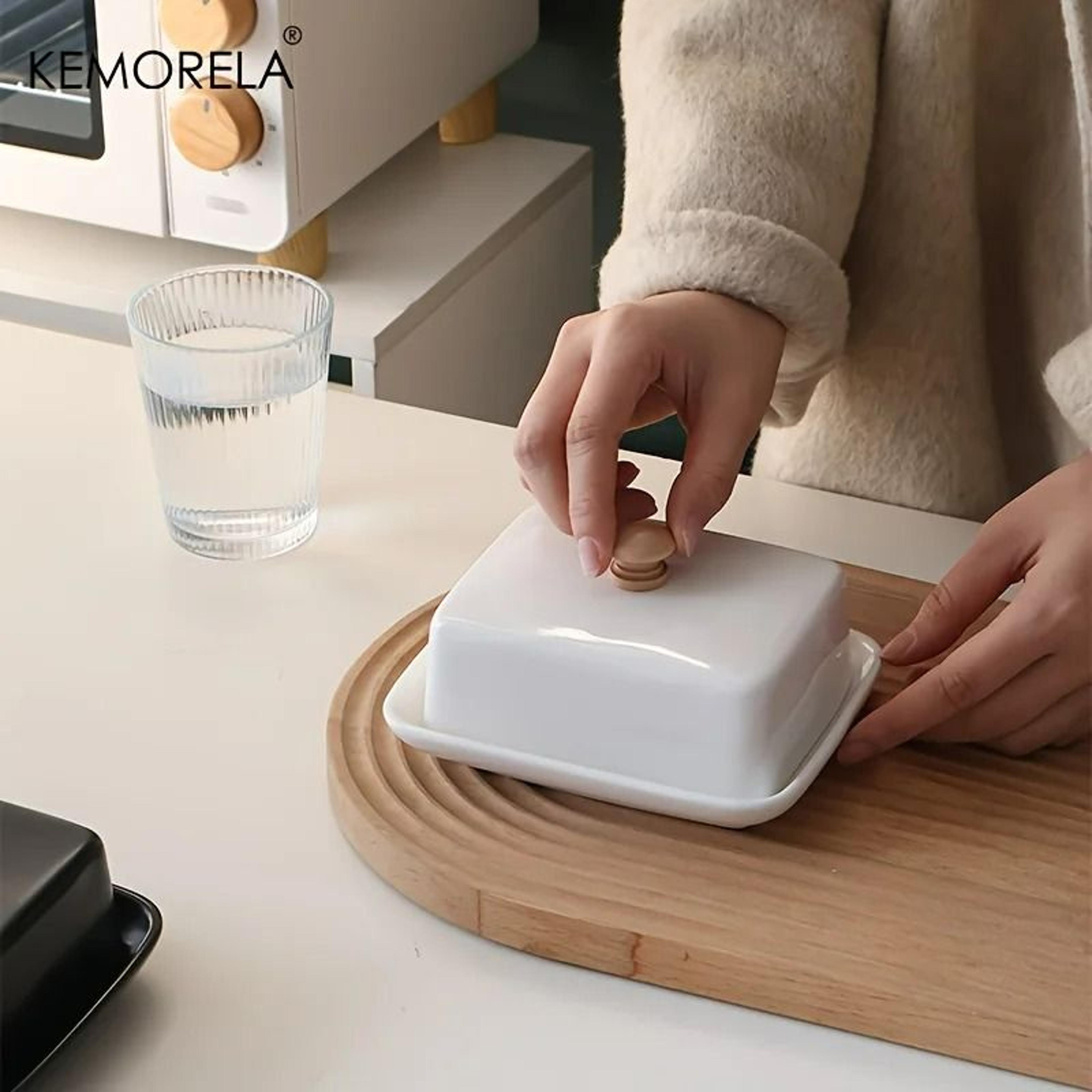 Premium Ceramic Butter Dish  HighEnd Rectangular Storage Box With Airtight Seal Lid For Kitchen And 2