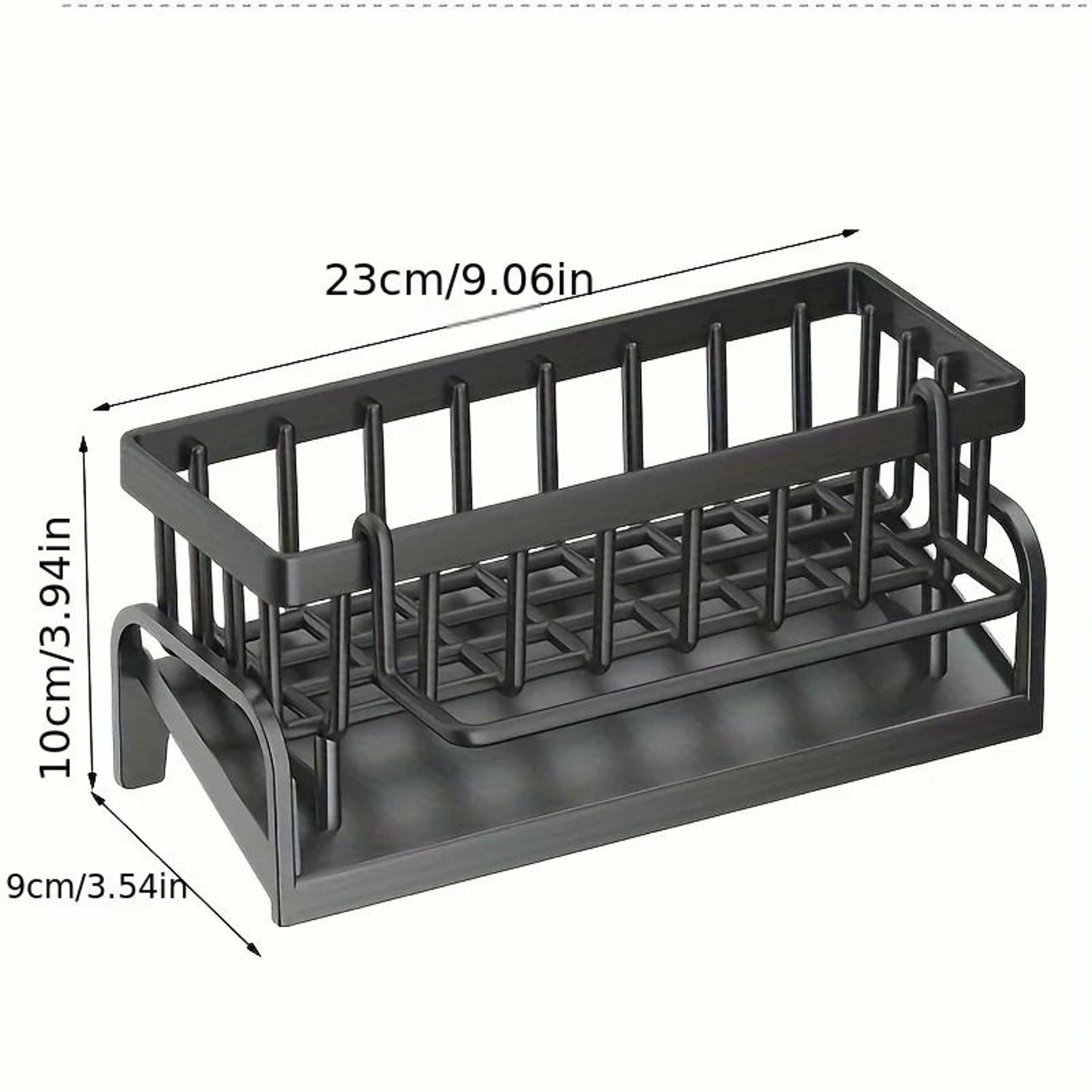 MultiFunctional Faucet Sink Caddy  HeavyDuty Sponge Drain Rack With Brush And Detergent Dispenser H 4