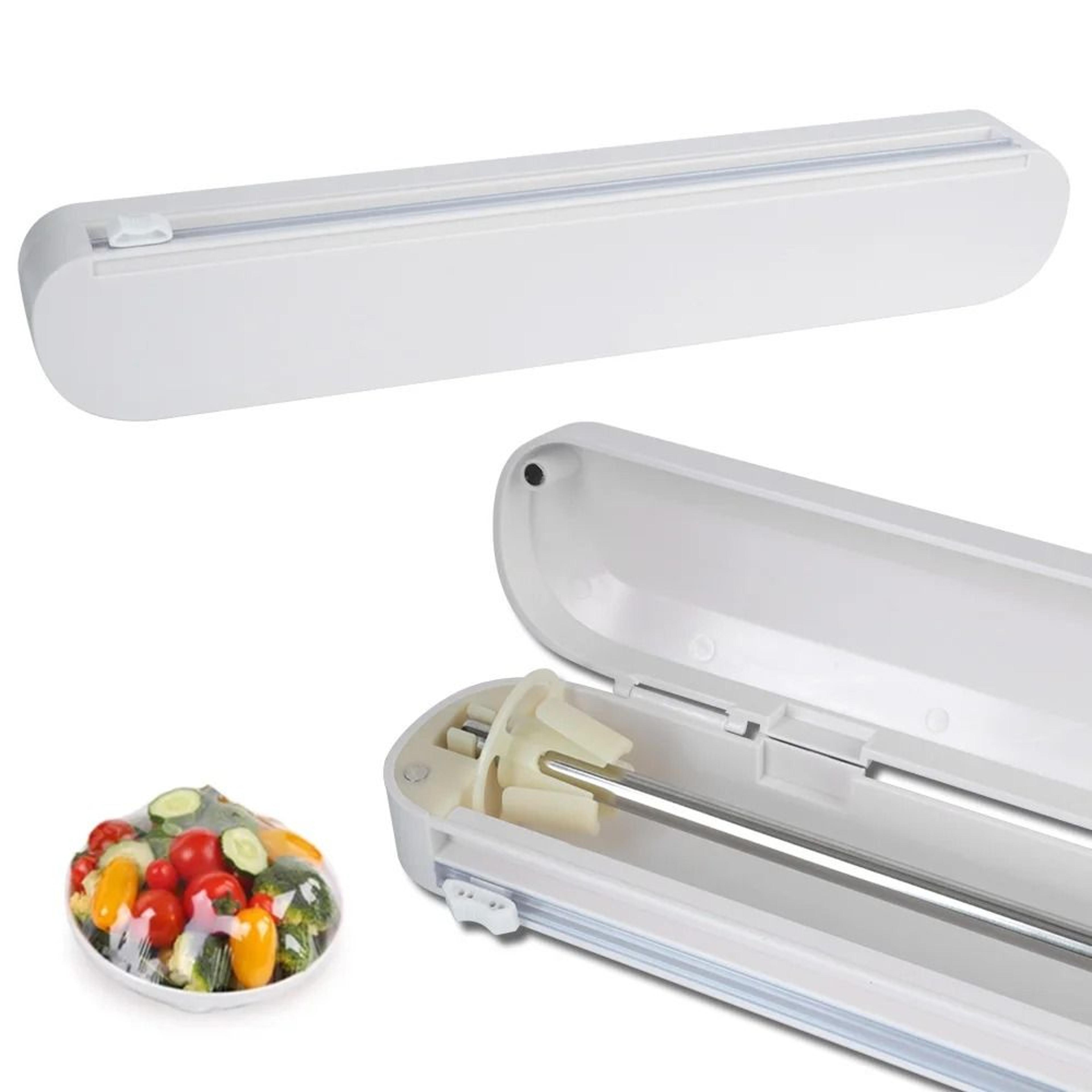 PunchFree Cling Film Wrap Dispenser  WallMounted Magnetic Organizer Box With Precision Slide Safety 1