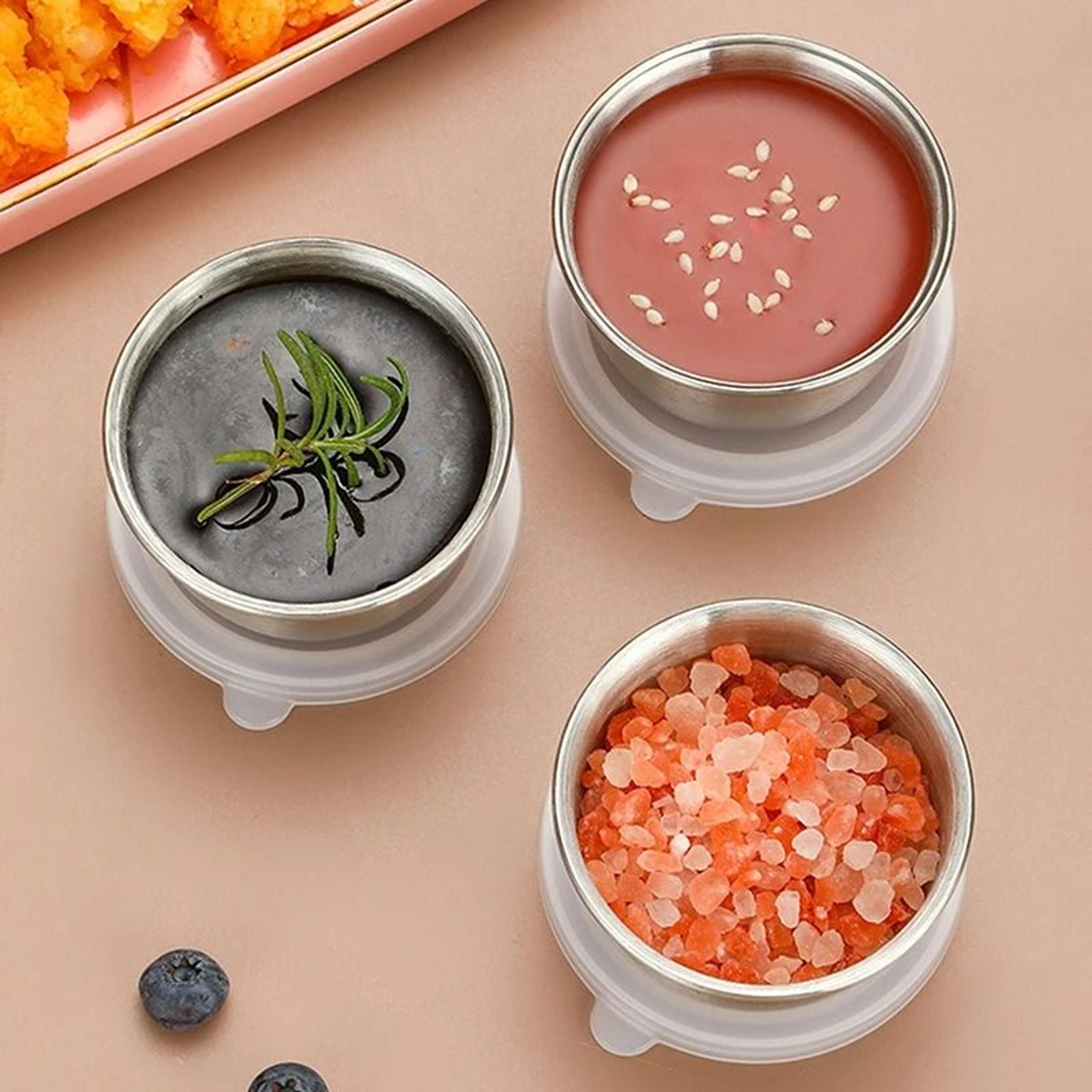 13oz Leakproof Salad Dressing Cup  Stainless Steel Small Sauce Container With Flexible Silicone Lid 3