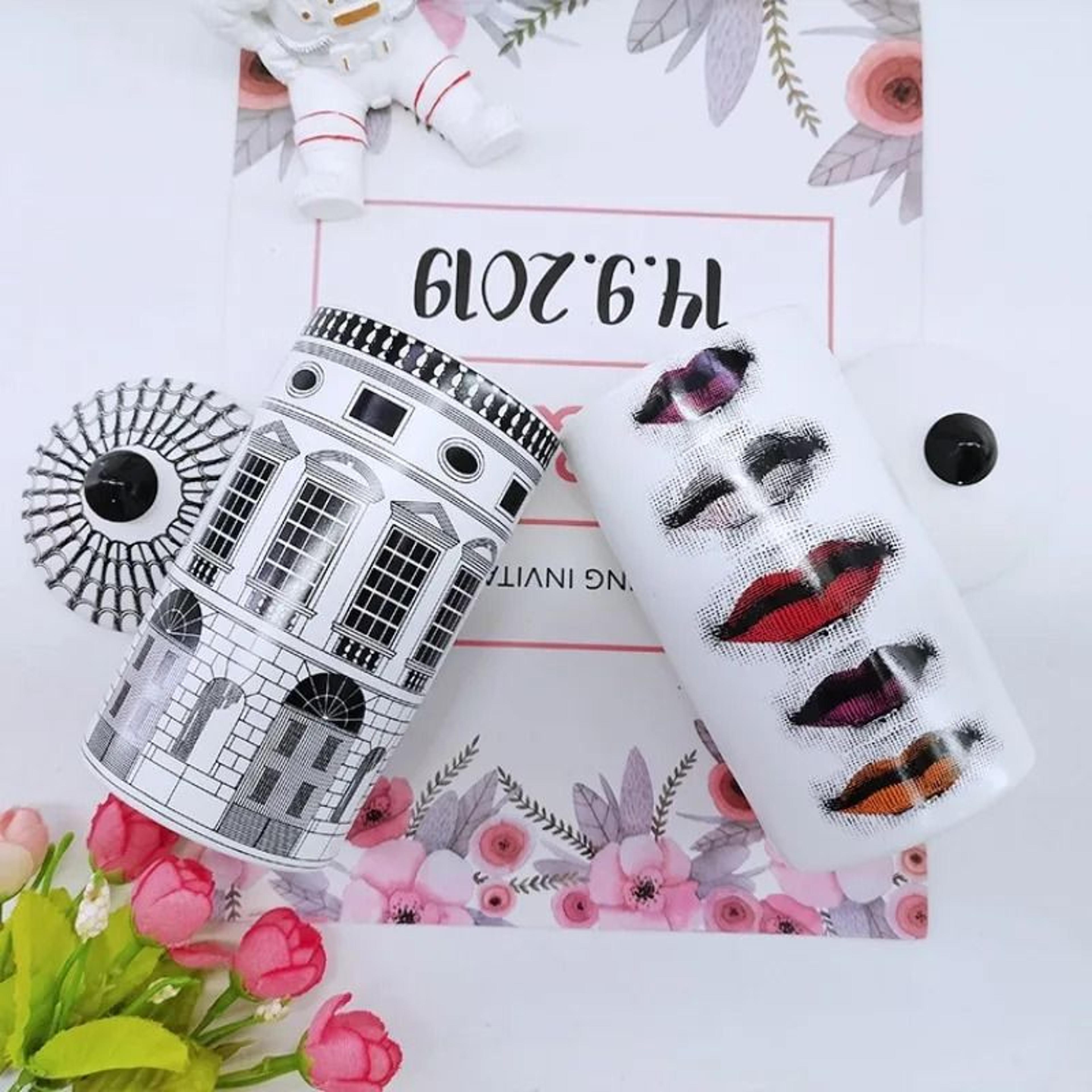 Ceramic Swab Storage Box  Modern Cosmetic Cotton Jar  Tabletop Building Craft Candle Holder 2