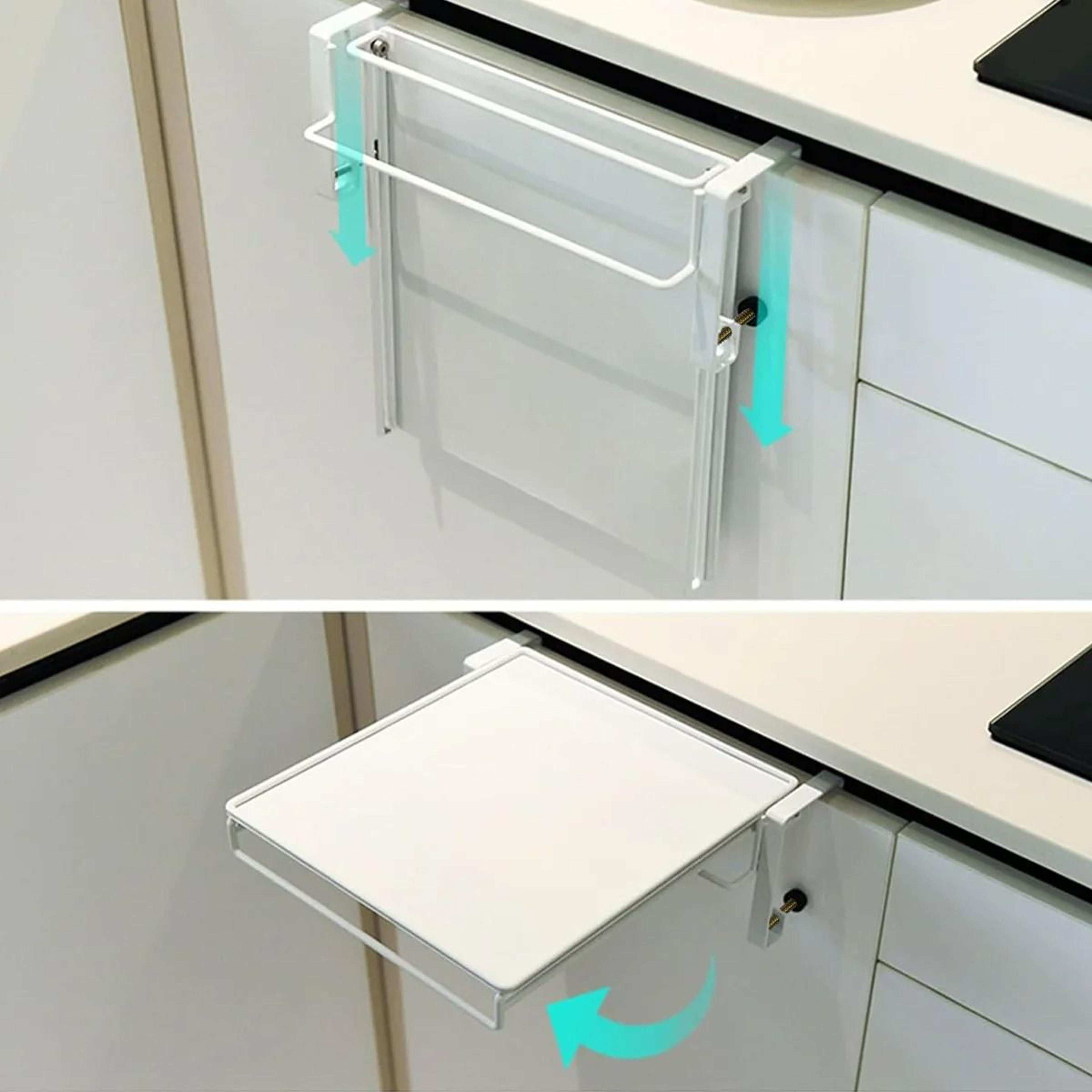 Foldable Cabinet Door Organizer  Adjustable Metal SpaceSaving Rack  Kitchen Assistance Table 2