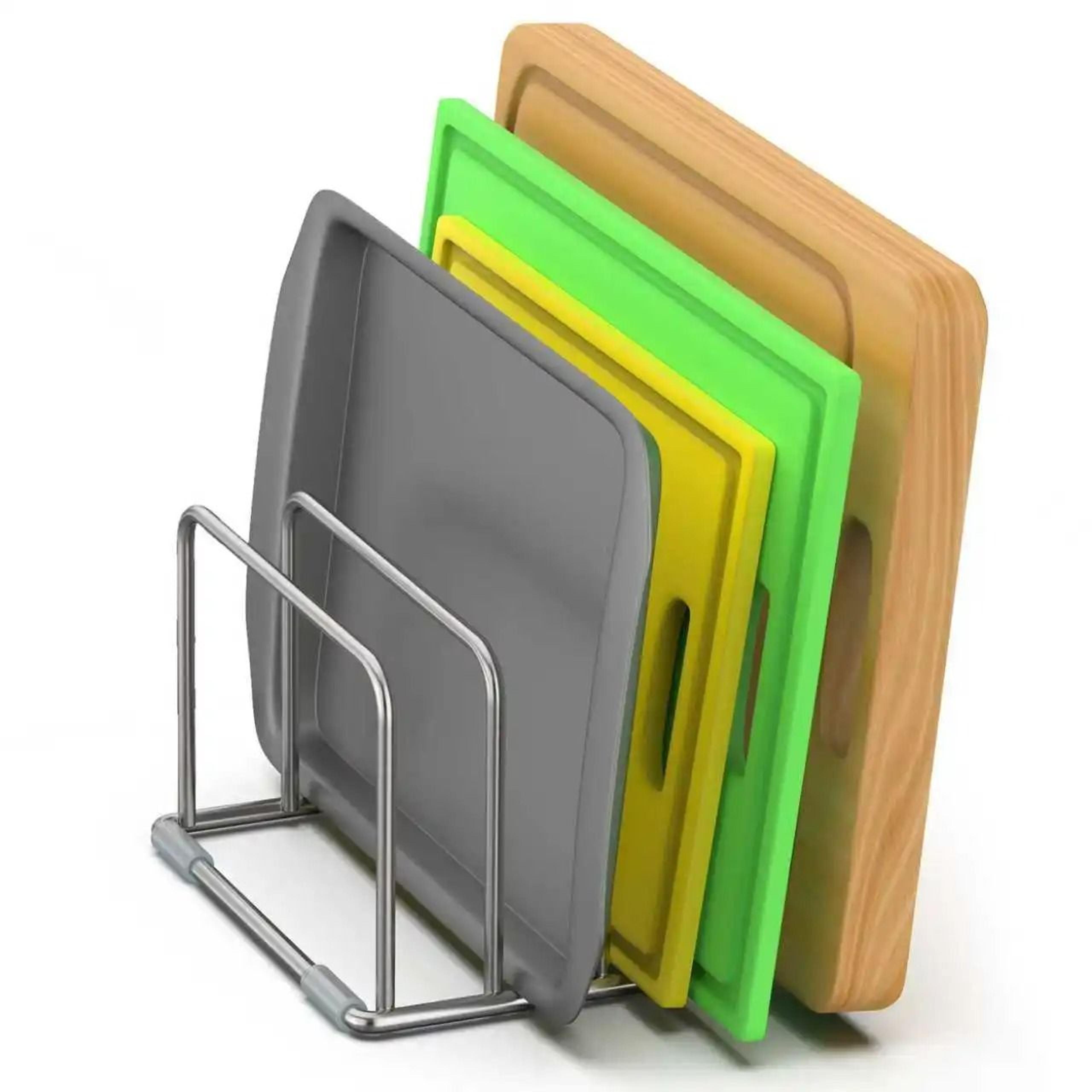 Stainless Steel Cutting Board Holder  HeavyDuty Chopping Board Stand  Countertop Storage Rack 3