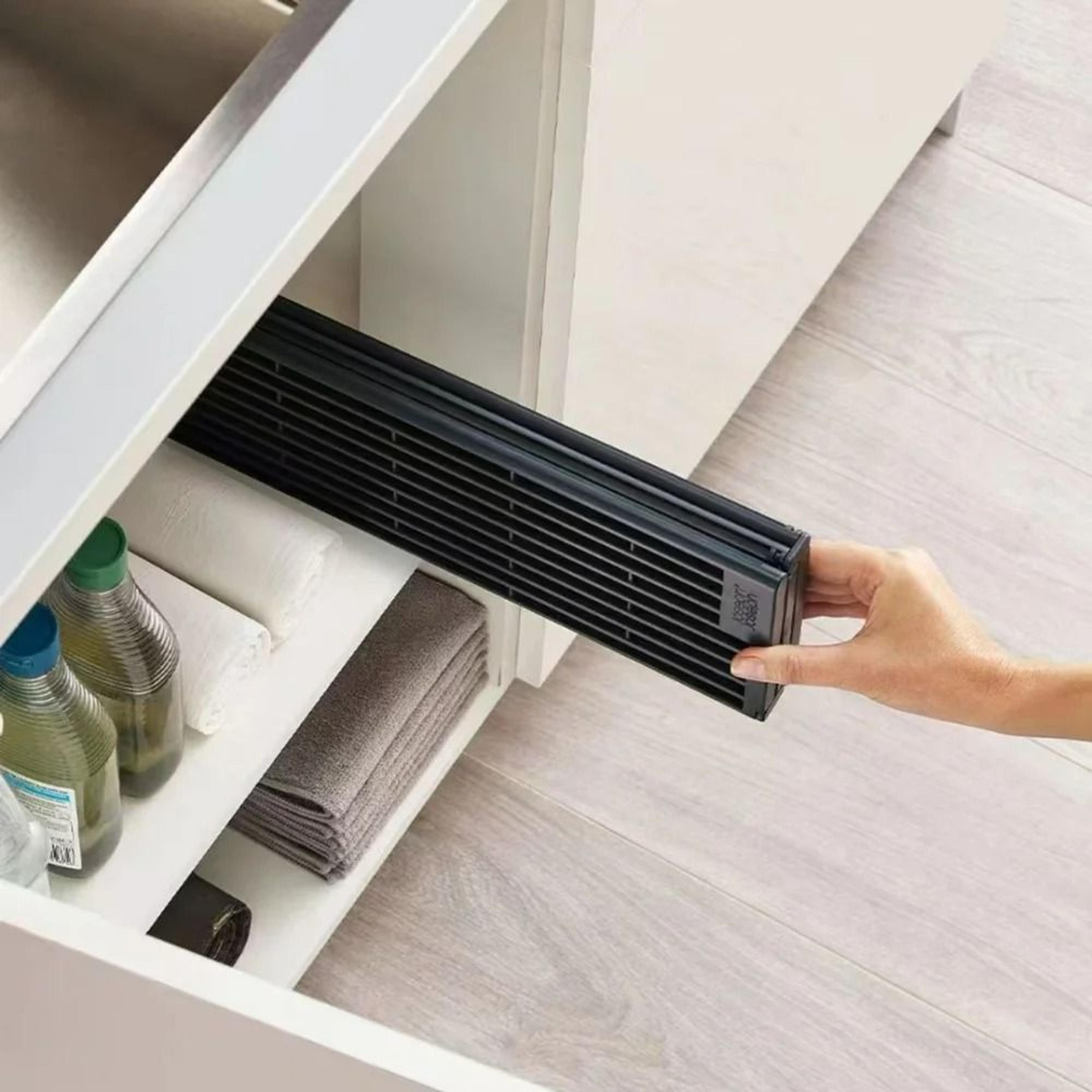 Black Foldable Kitchen Sink Drainer  SplashProof Drying Rack For Dishes  Utensils 2
