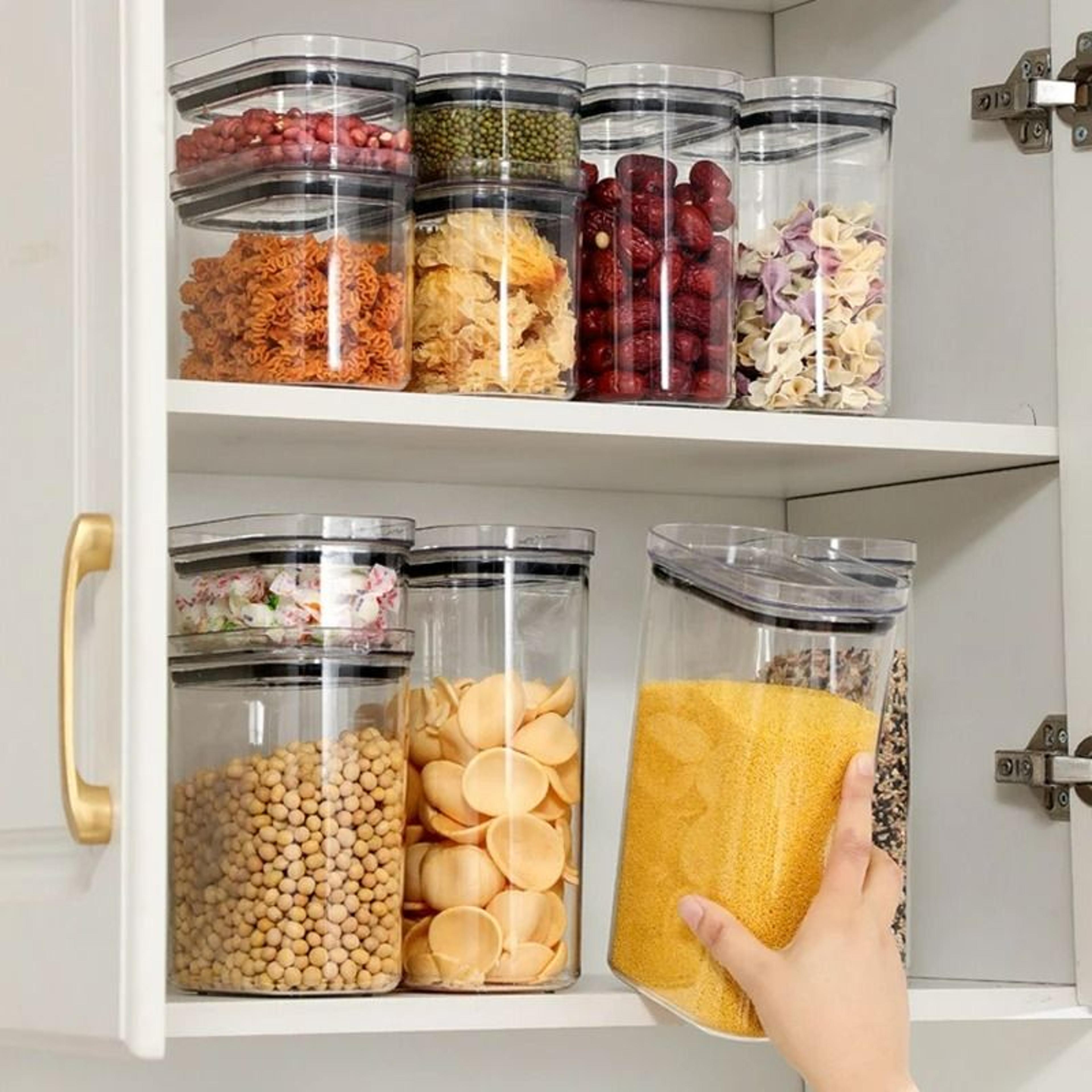Airtight Multigrain Storage Canisters  MoistureProof LargeCapacity Food Storage Jars With Locking L 3