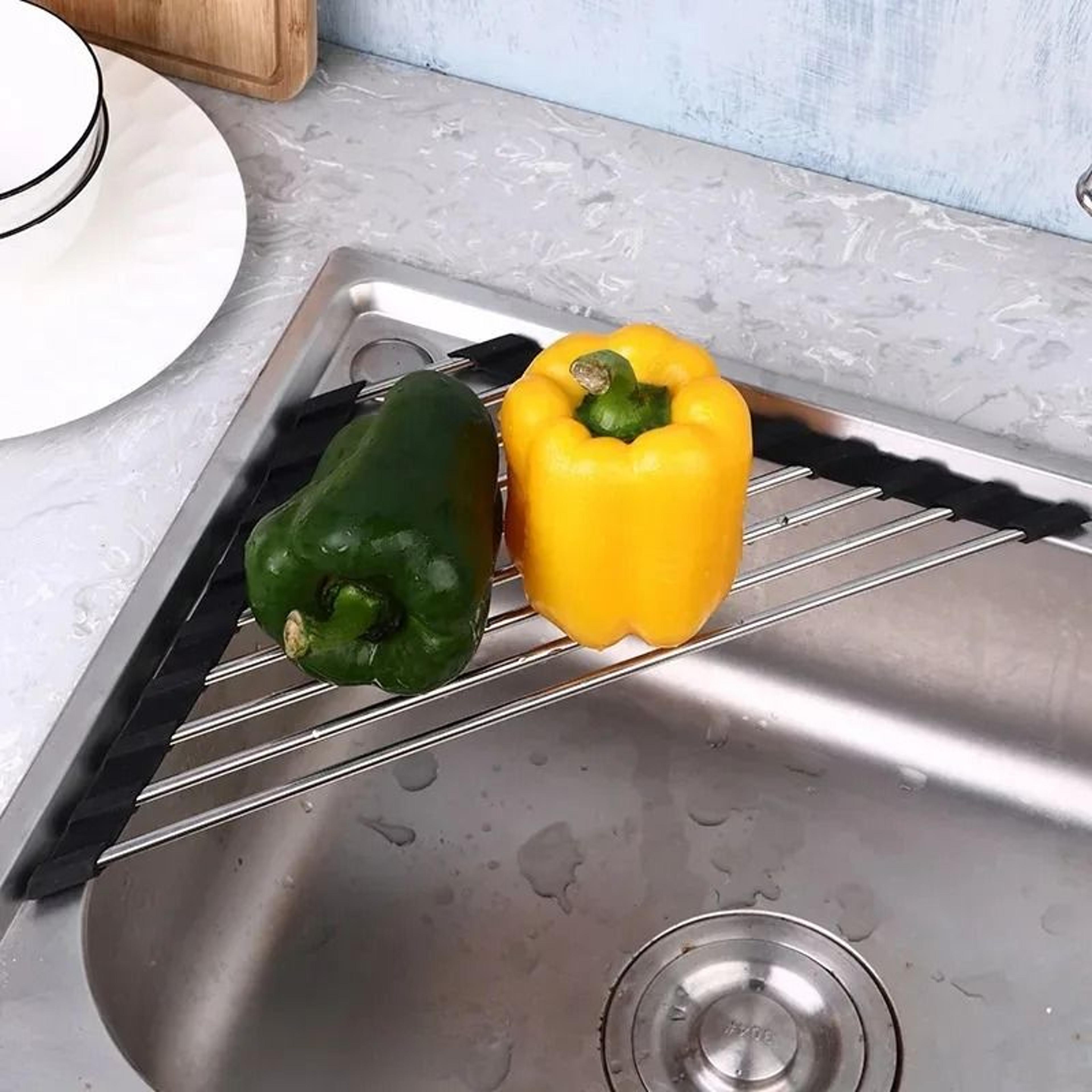 RollUp Triangle Sink Drying Rack 3