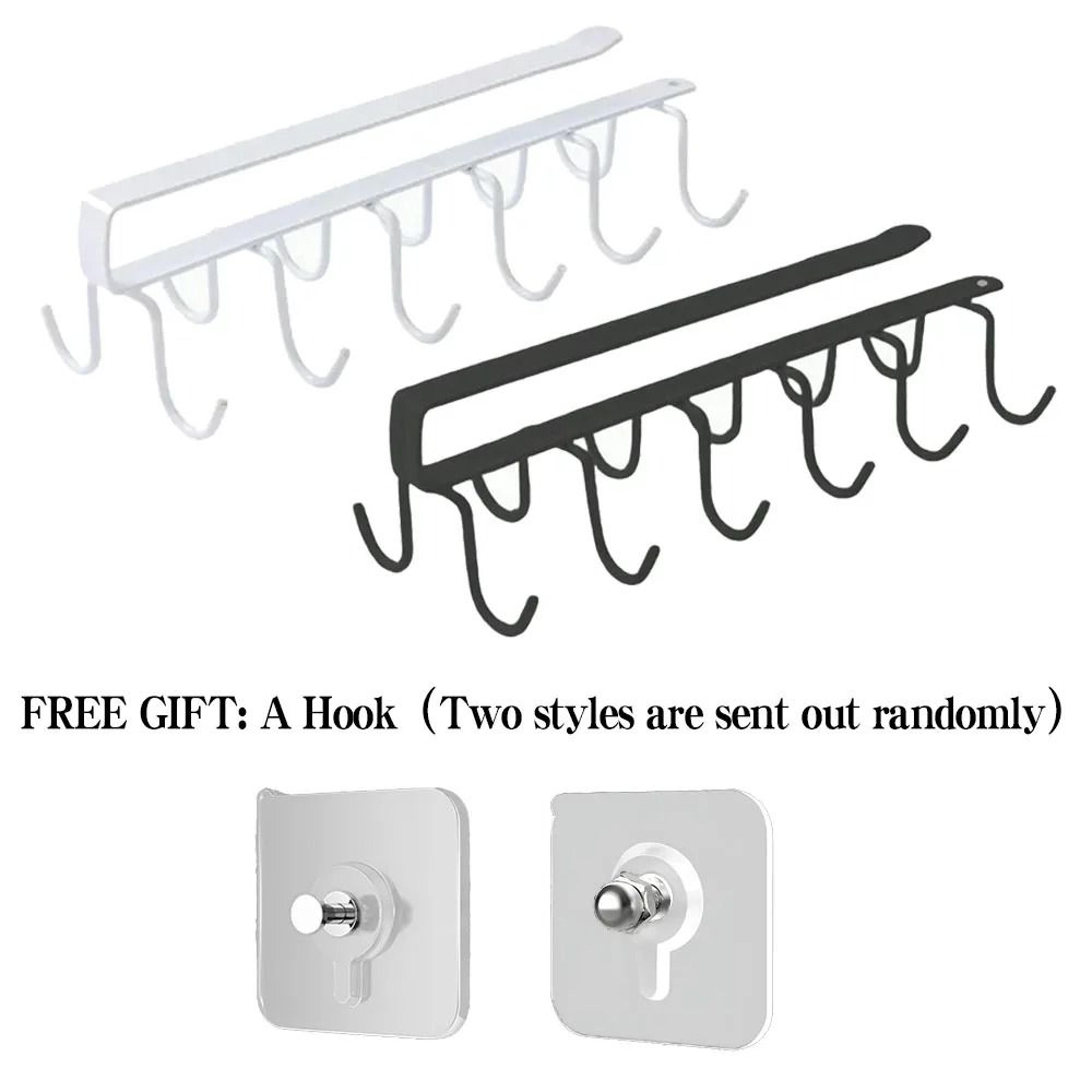 UnderCabinet DoubleRow Hanging Mug Rack  8 Hooks 5