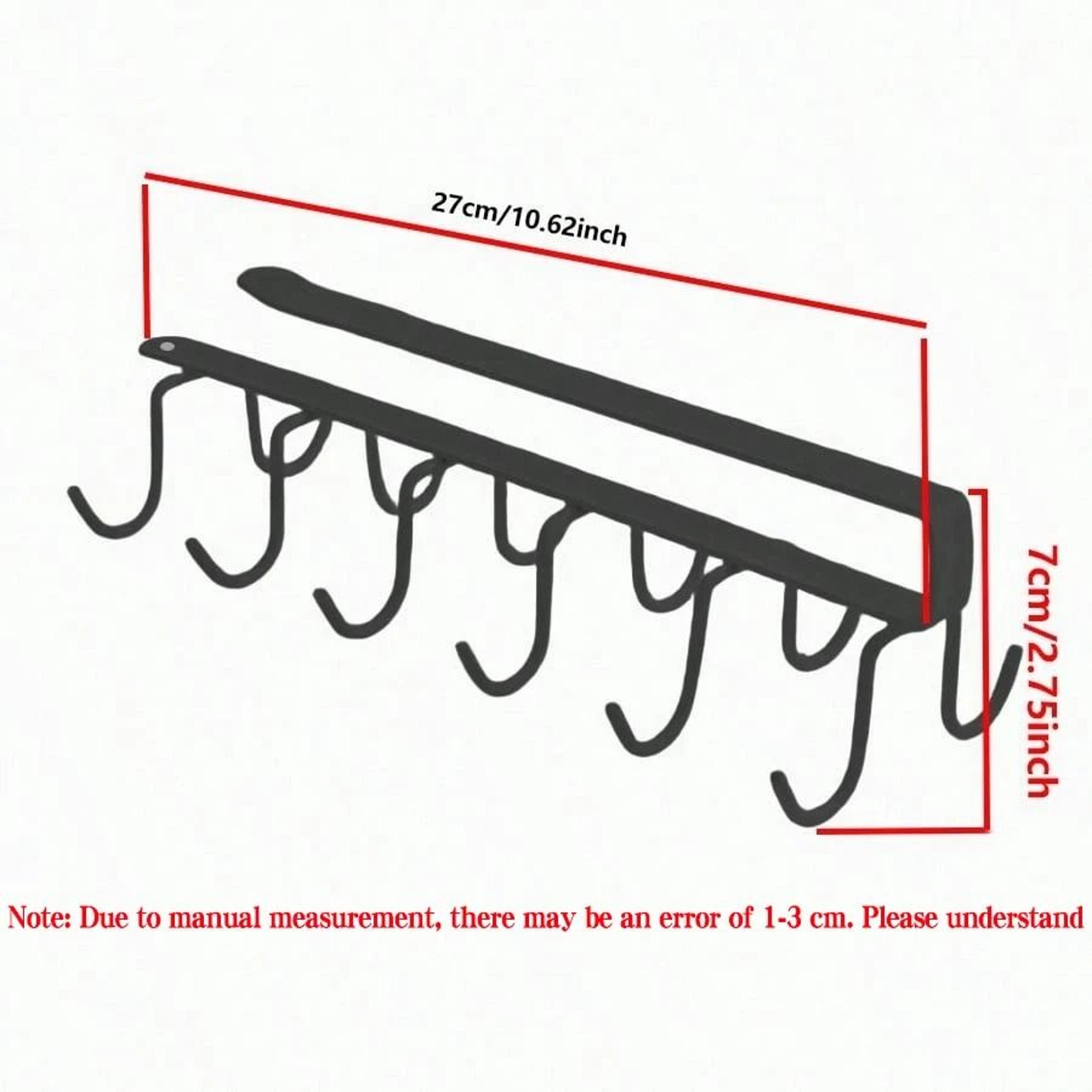 UnderCabinet DoubleRow Hanging Mug Rack  8 Hooks 6