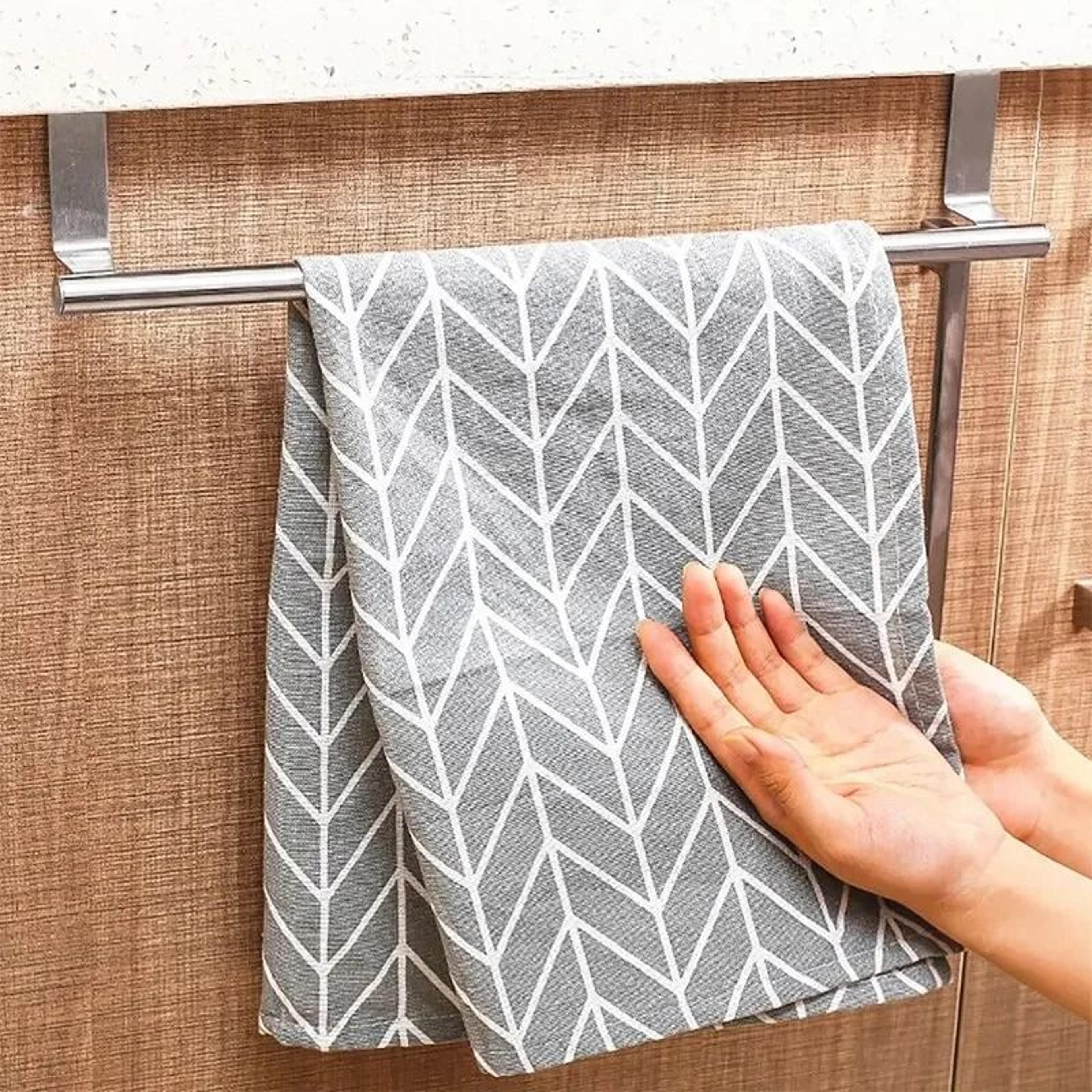over-the-cabinet stainless steel towel hanging bar
